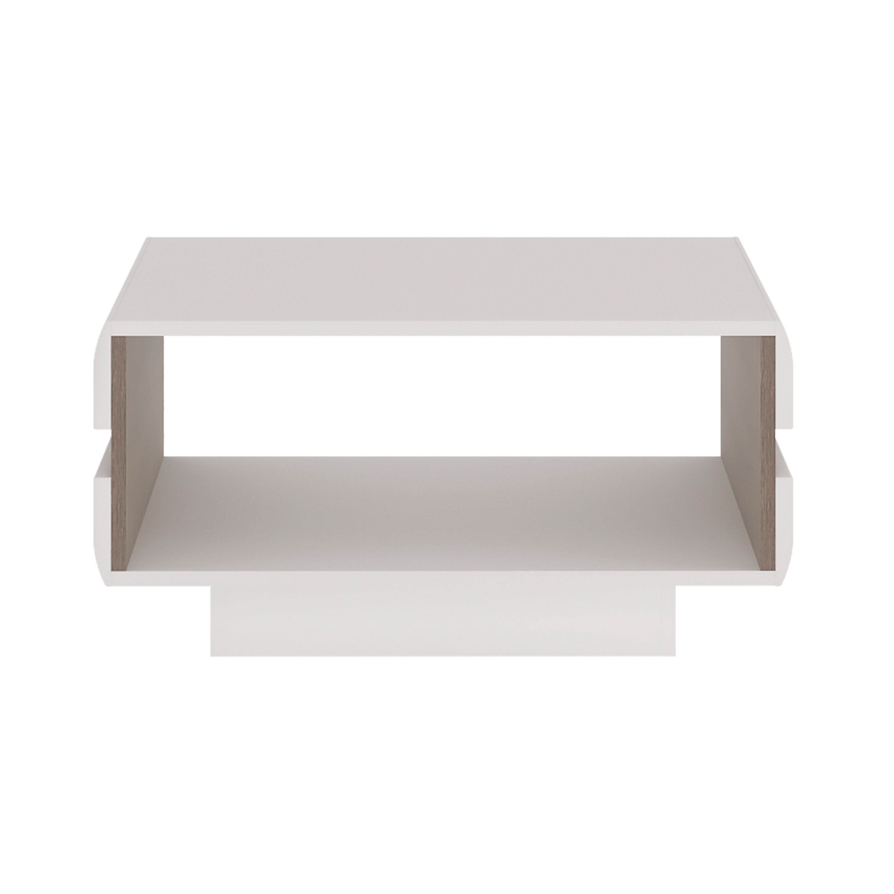 Chelsea Living Small Designer Coffee Table in White with a Truffle Oak Trim