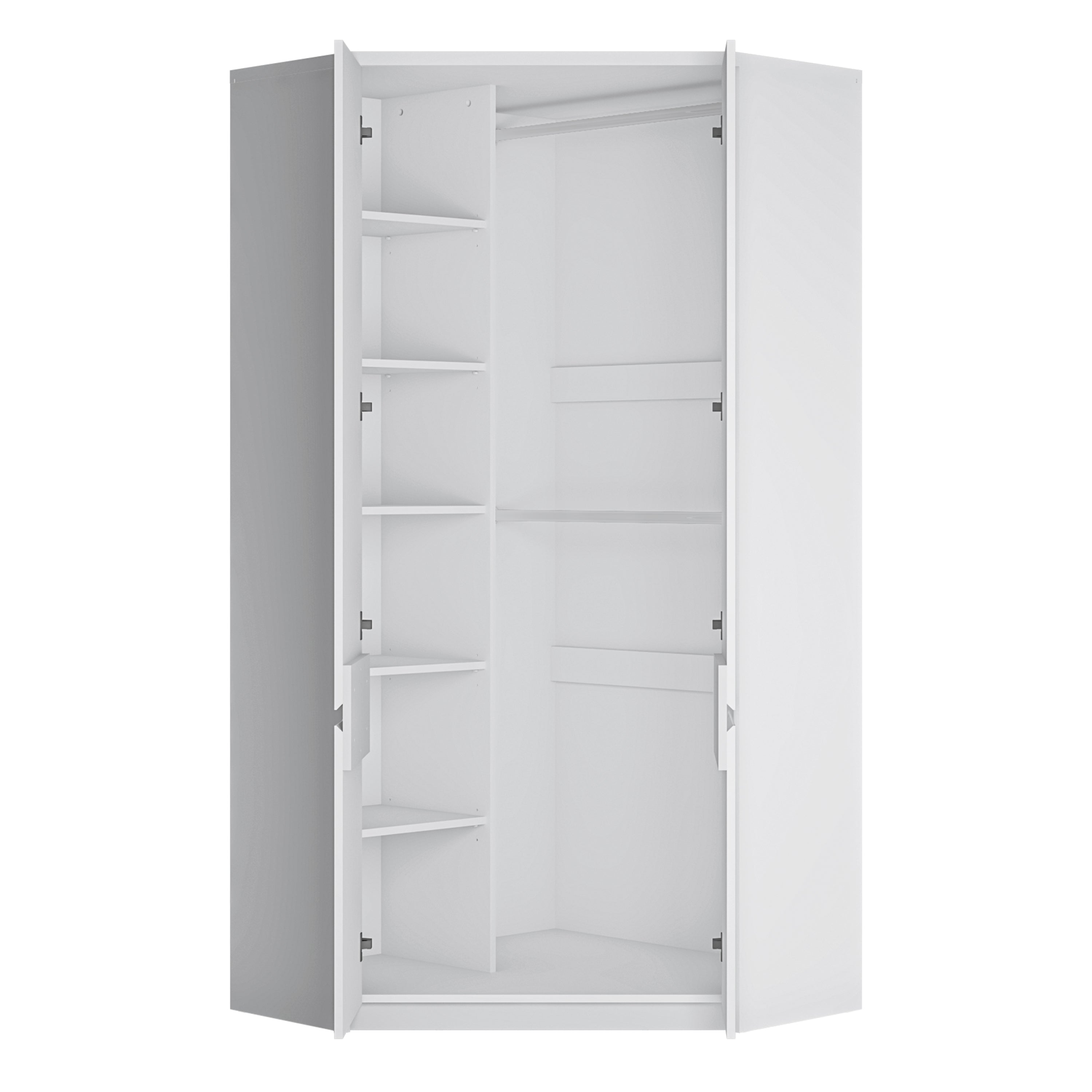 Fribo Corner Wardrobe 2 Door in Alpine White