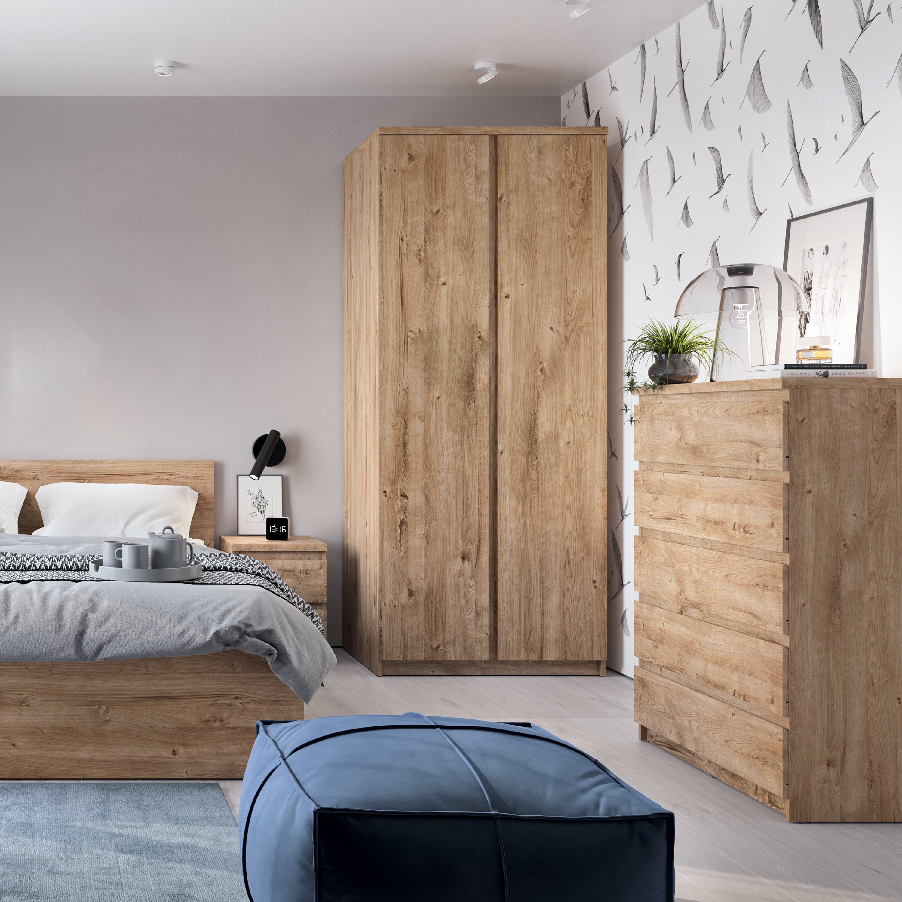 Fribo Chest of 5 Drawers in Golden Ribbeck Oak