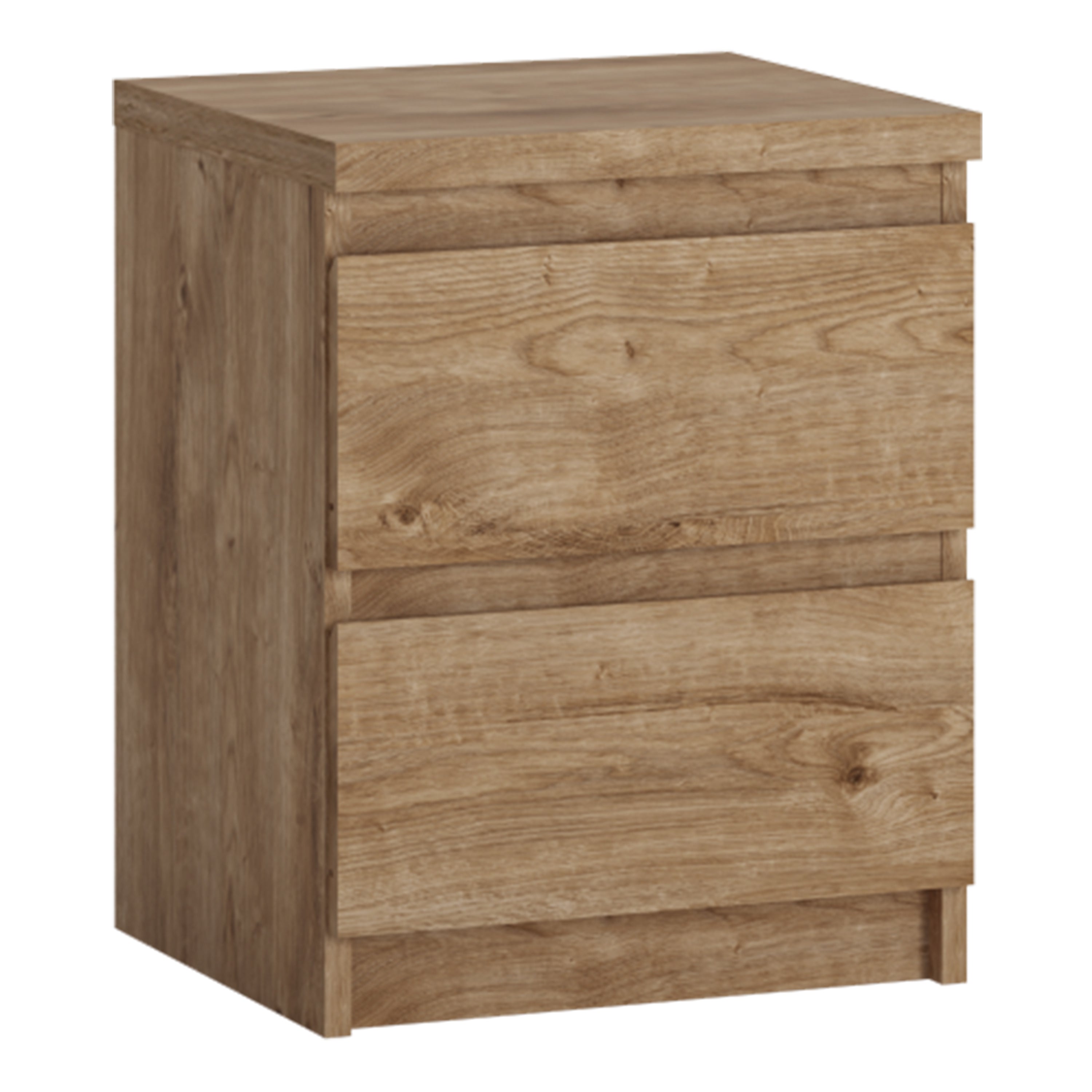 Fribo Bedside Cabinet 2 Drawer in Golden Ribbeck Oak