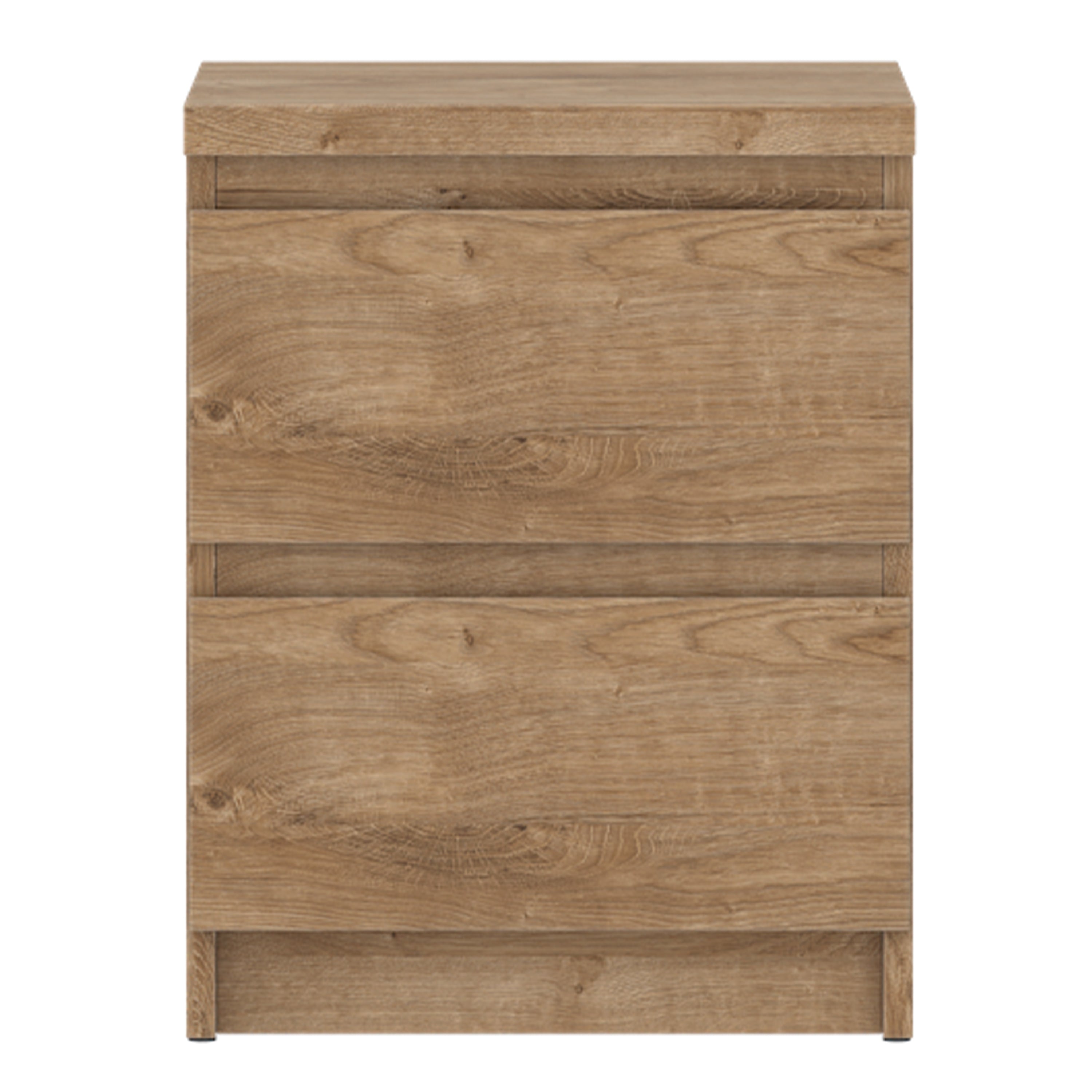 Fribo Bedside Cabinet 2 Drawer in Golden Ribbeck Oak