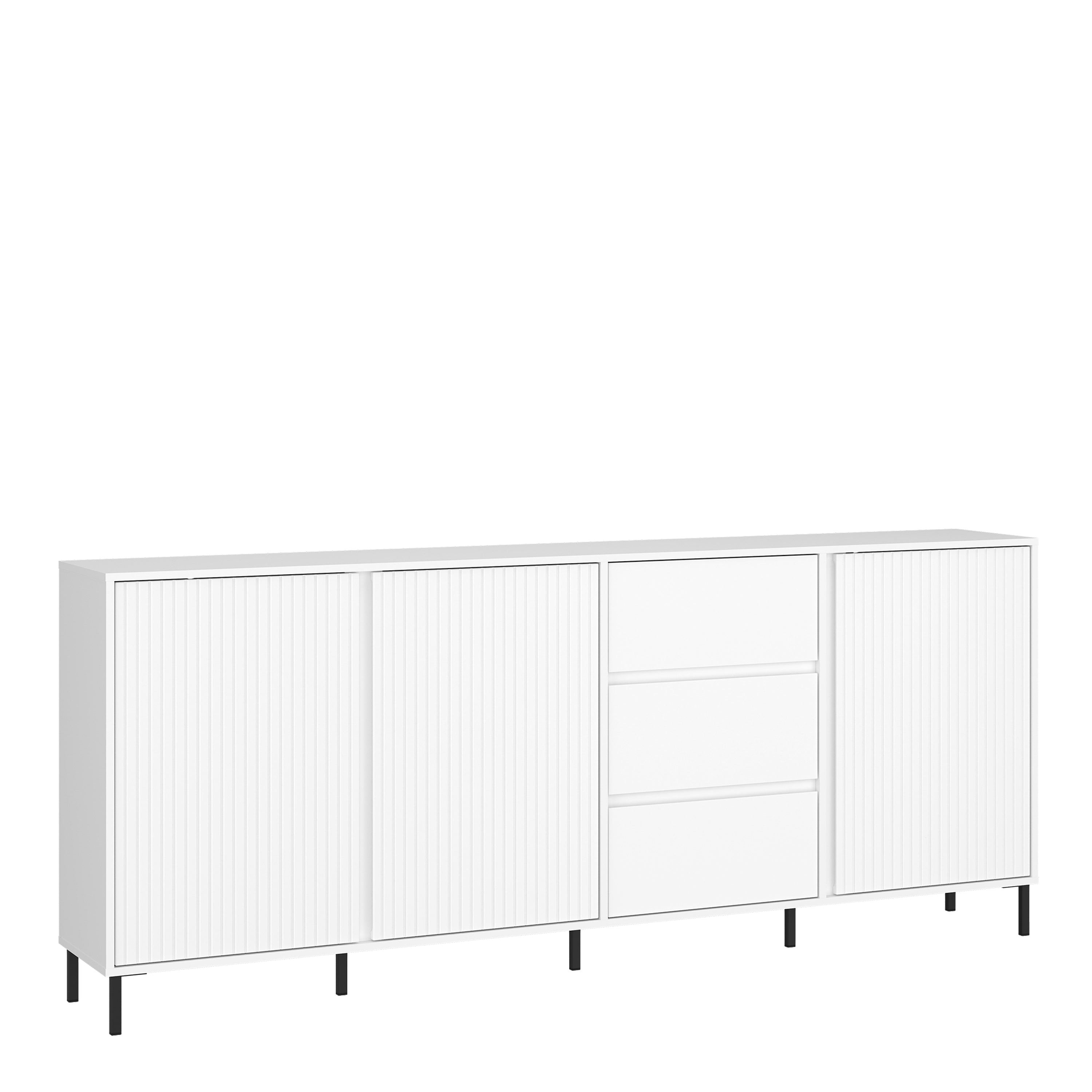 Avenale Sideboard 3 Door 3 Drawer in Alpine White High Gloss
