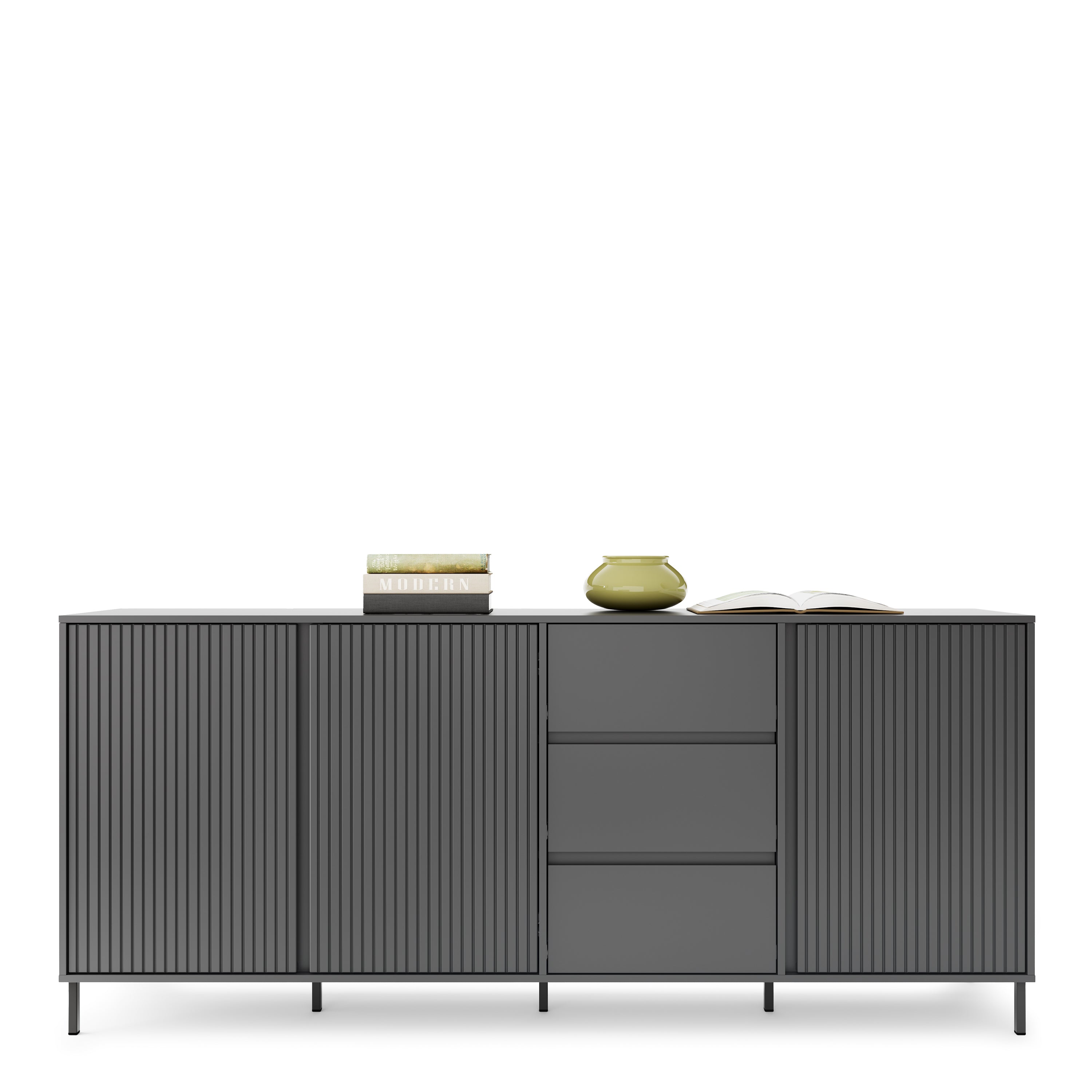 Avenale Sideboard 3 Door 3 Drawer in Anthracite