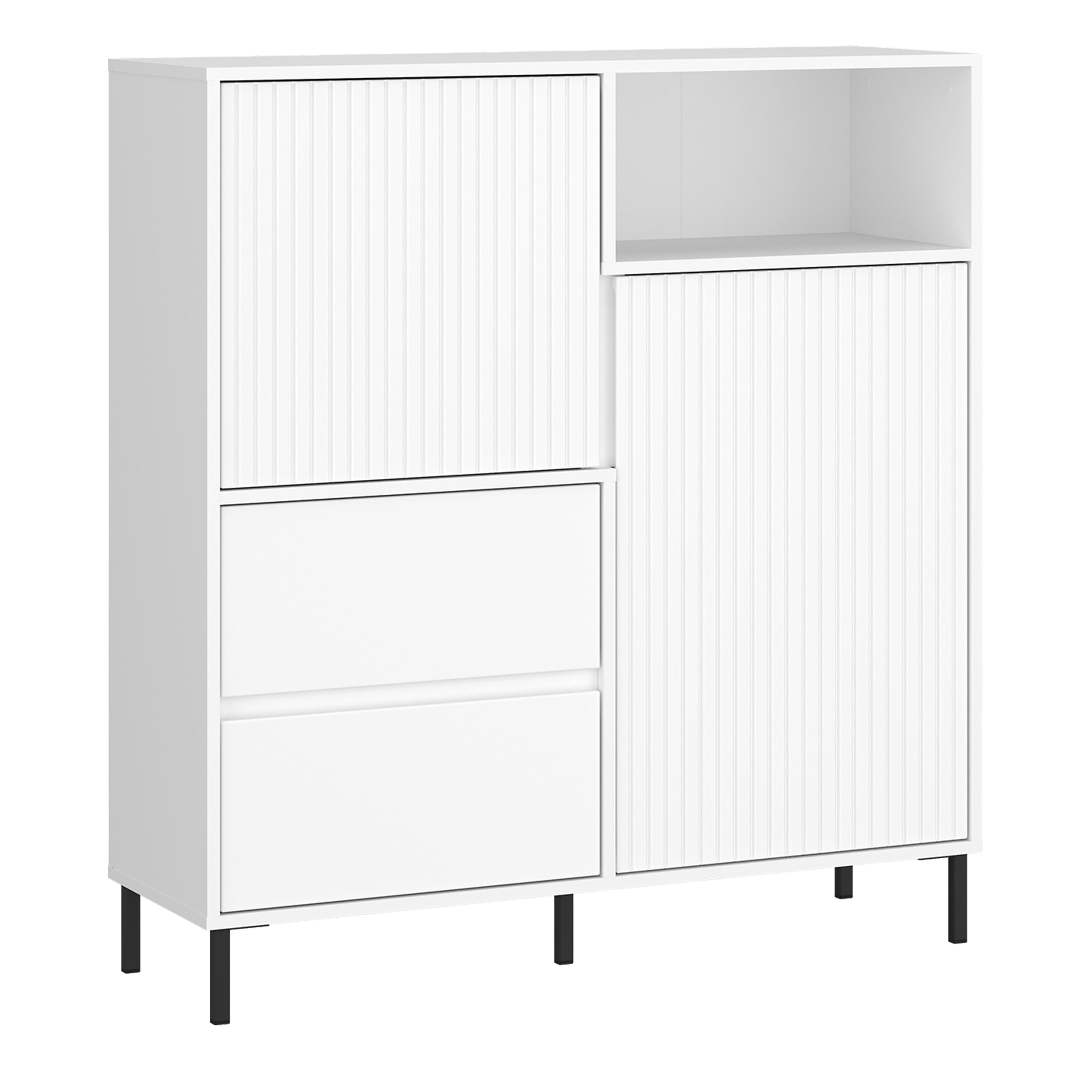 Avenale Sideboard 2 Door 2 Drawer in Alpine White High Gloss