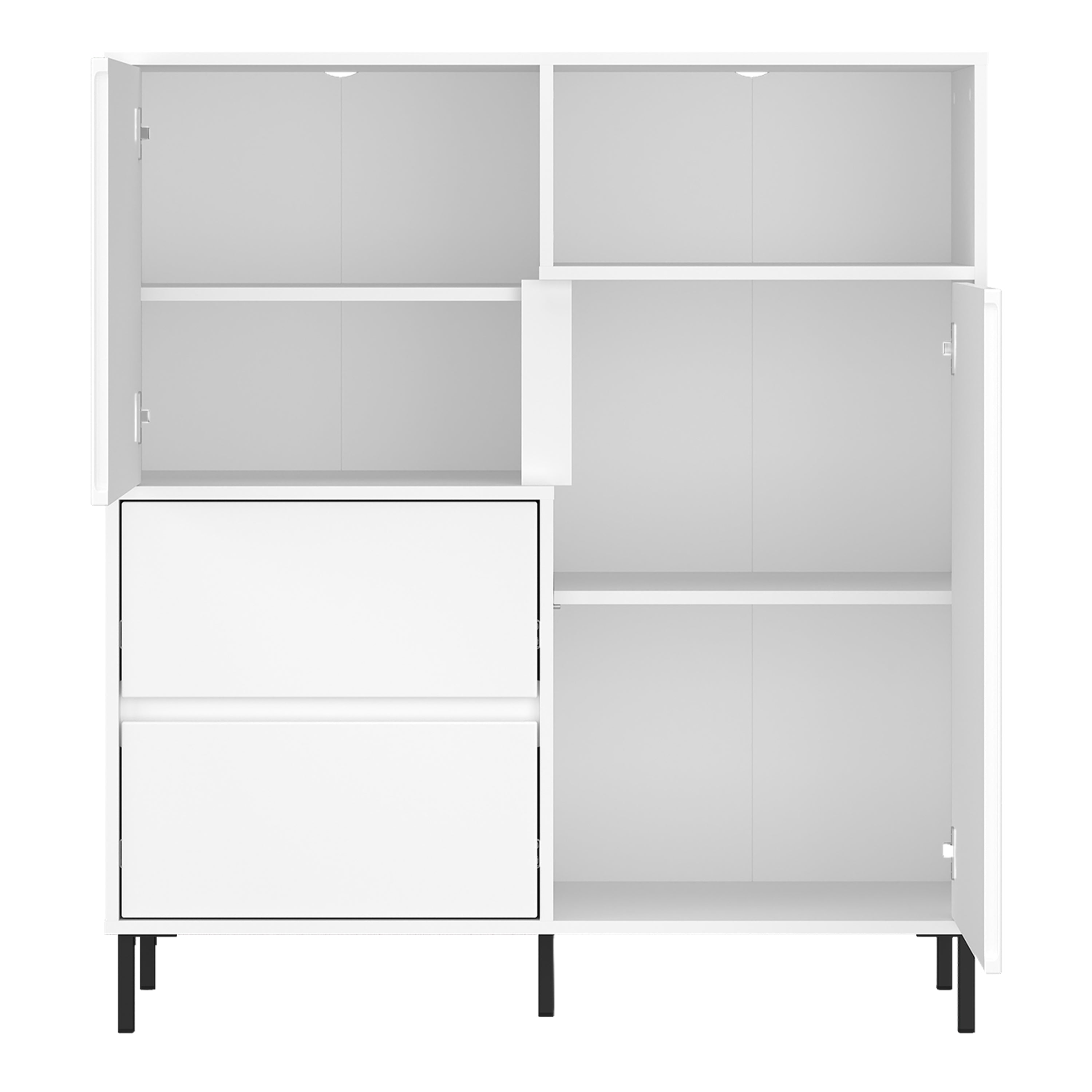 Avenale Sideboard 2 Door 2 Drawer in Alpine White High Gloss