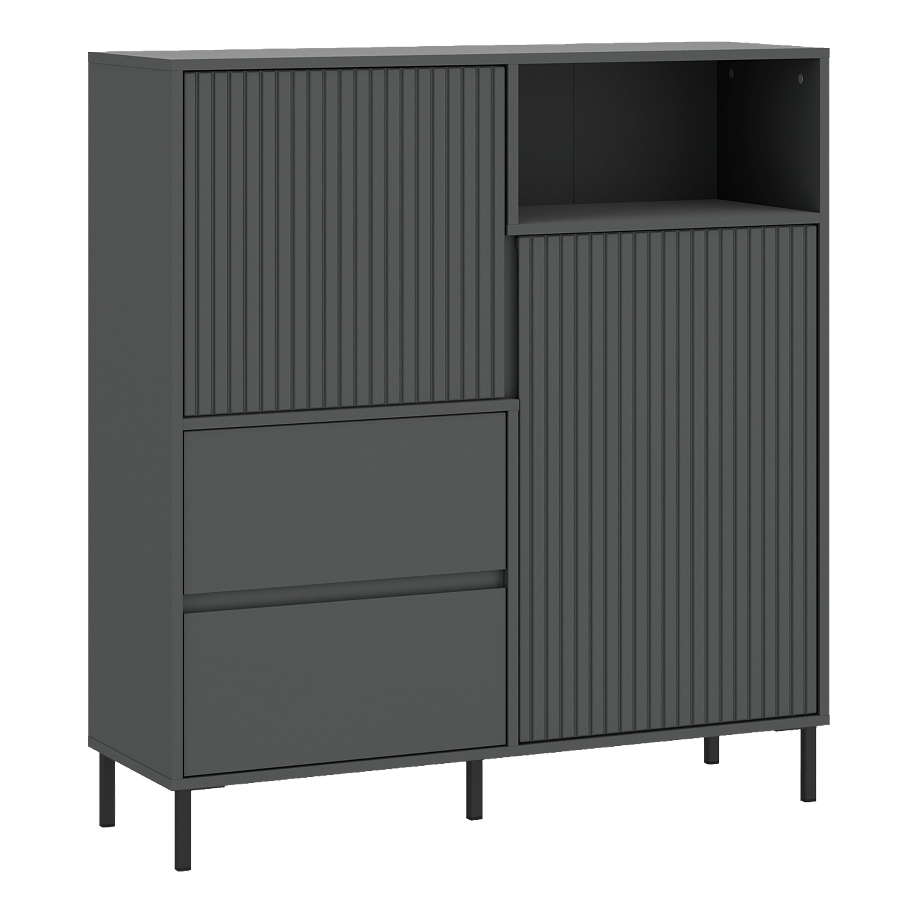 Avenale Sideboard 2 Door 2 Drawer in Anthracite