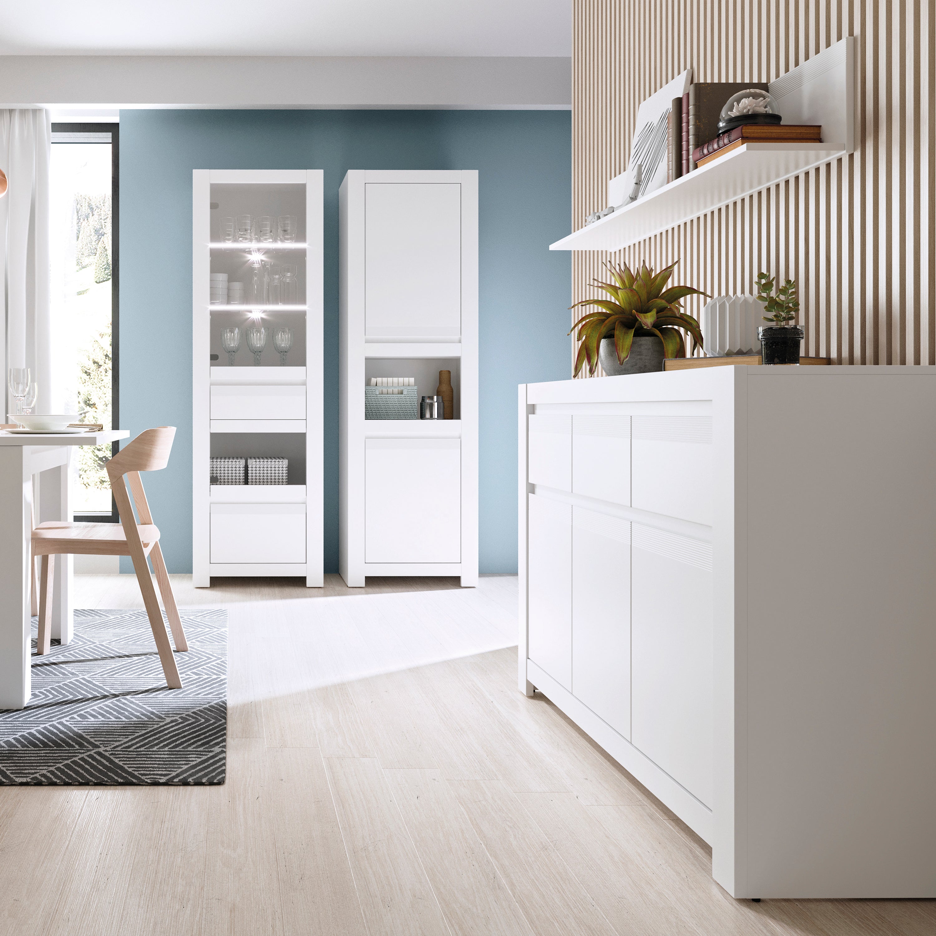 Novi 2 Door Chiffonier in Alpine White