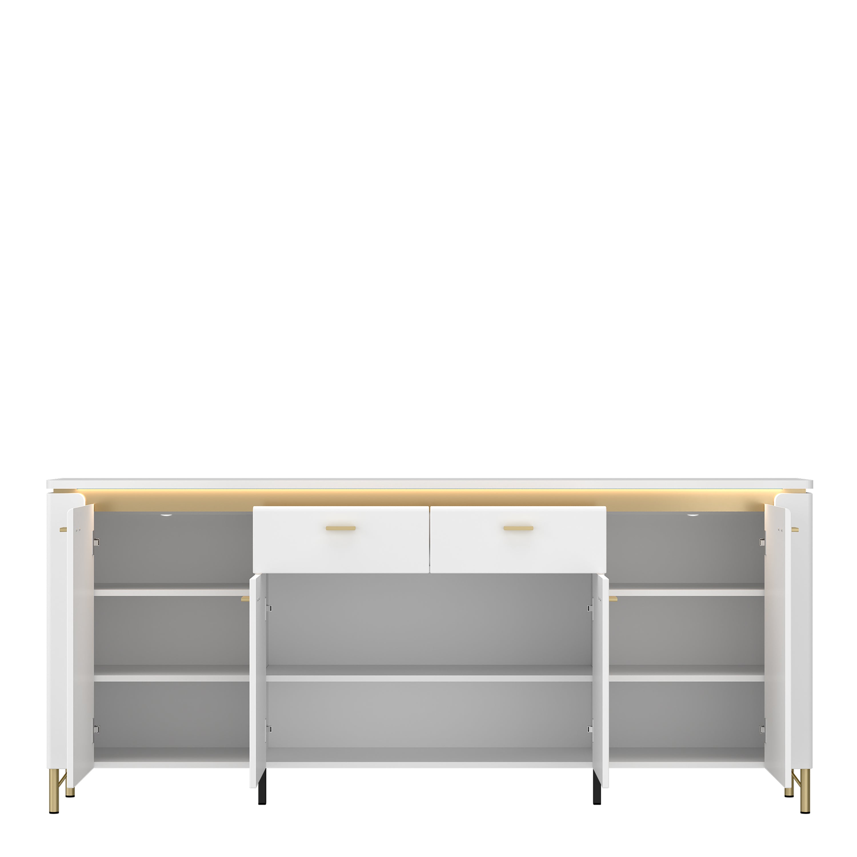 Lazio Sideboard 4 Door 2 Drawer in Alpine White/White Gloss