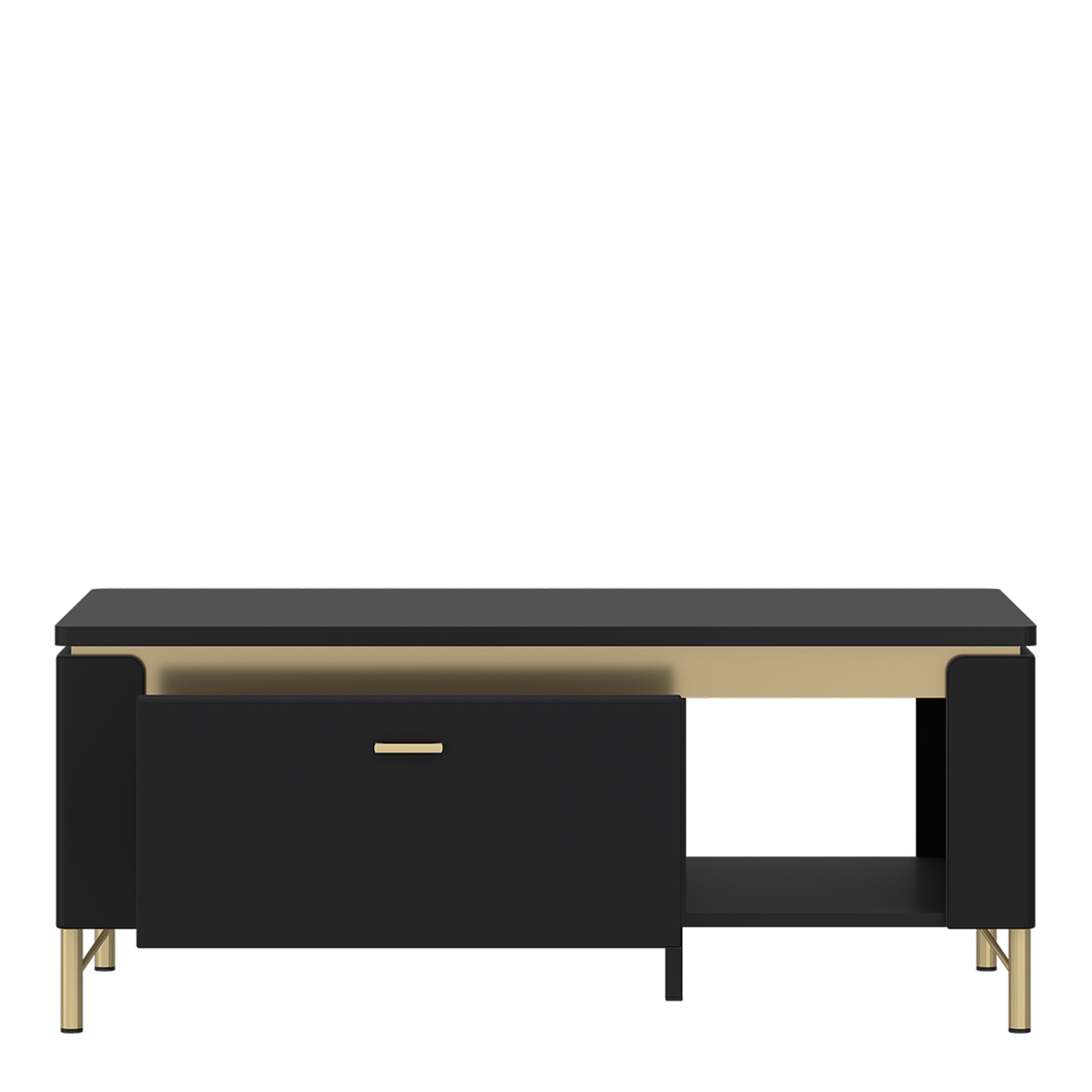 Genoa Coffee Table 1 Drawer in Black Matt/Gold