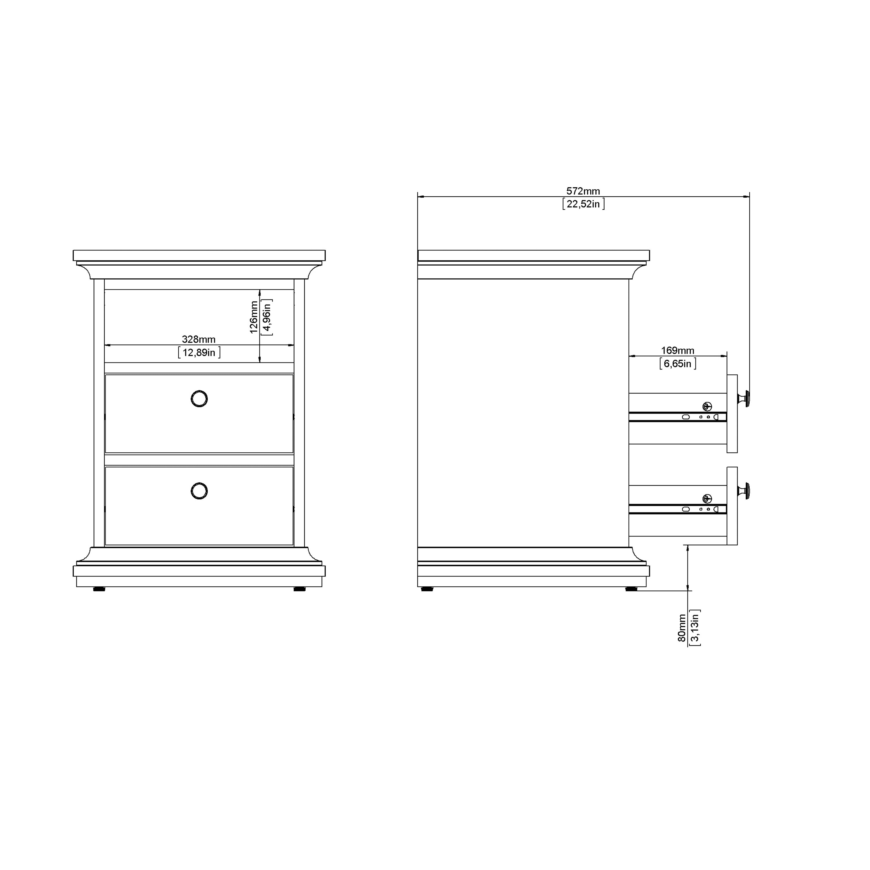 Paris Wardrobe with 4 Doors and 2 Drawers in Matt Grey
