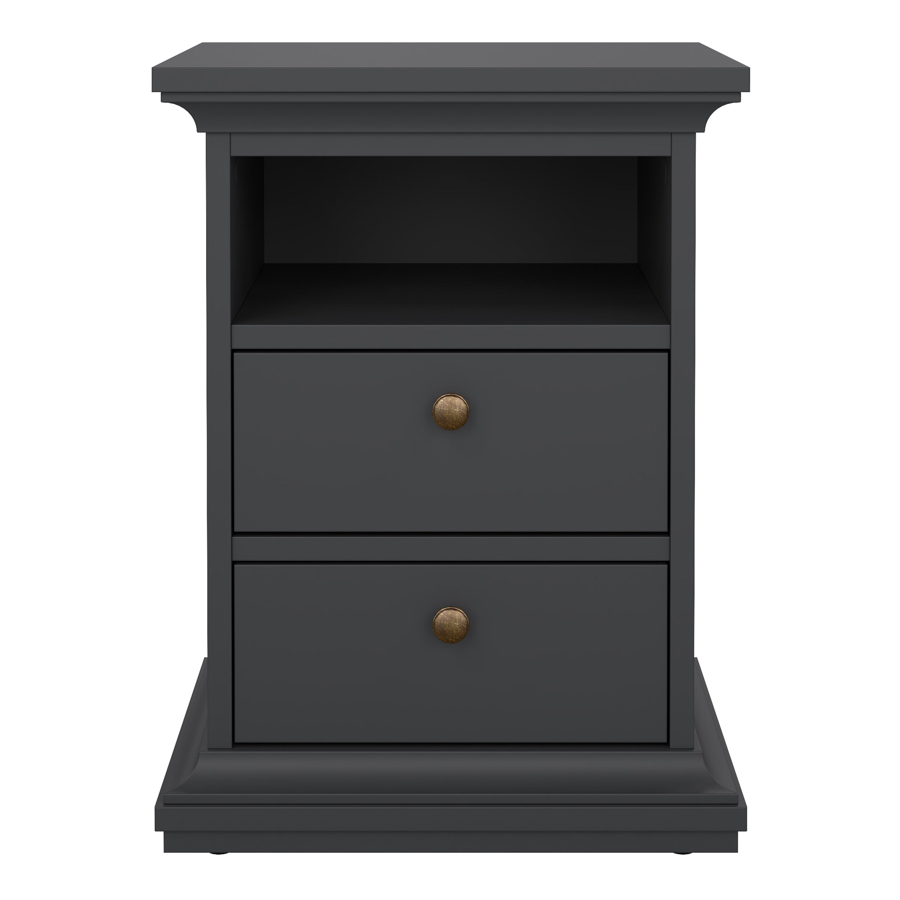 Paris Bedside 2 Drawers in Matt Grey