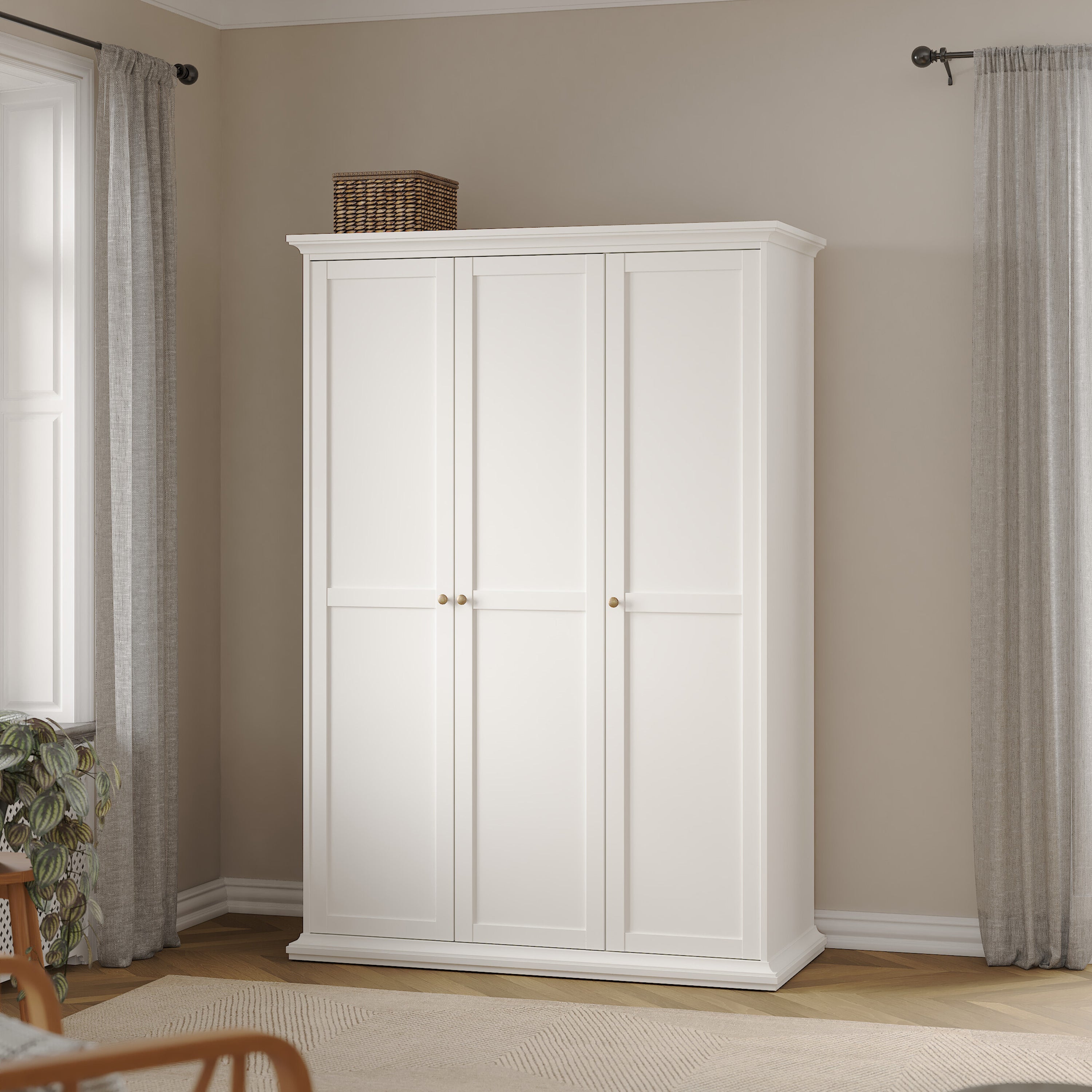 Paris Wardrobe with 3 Doors in White