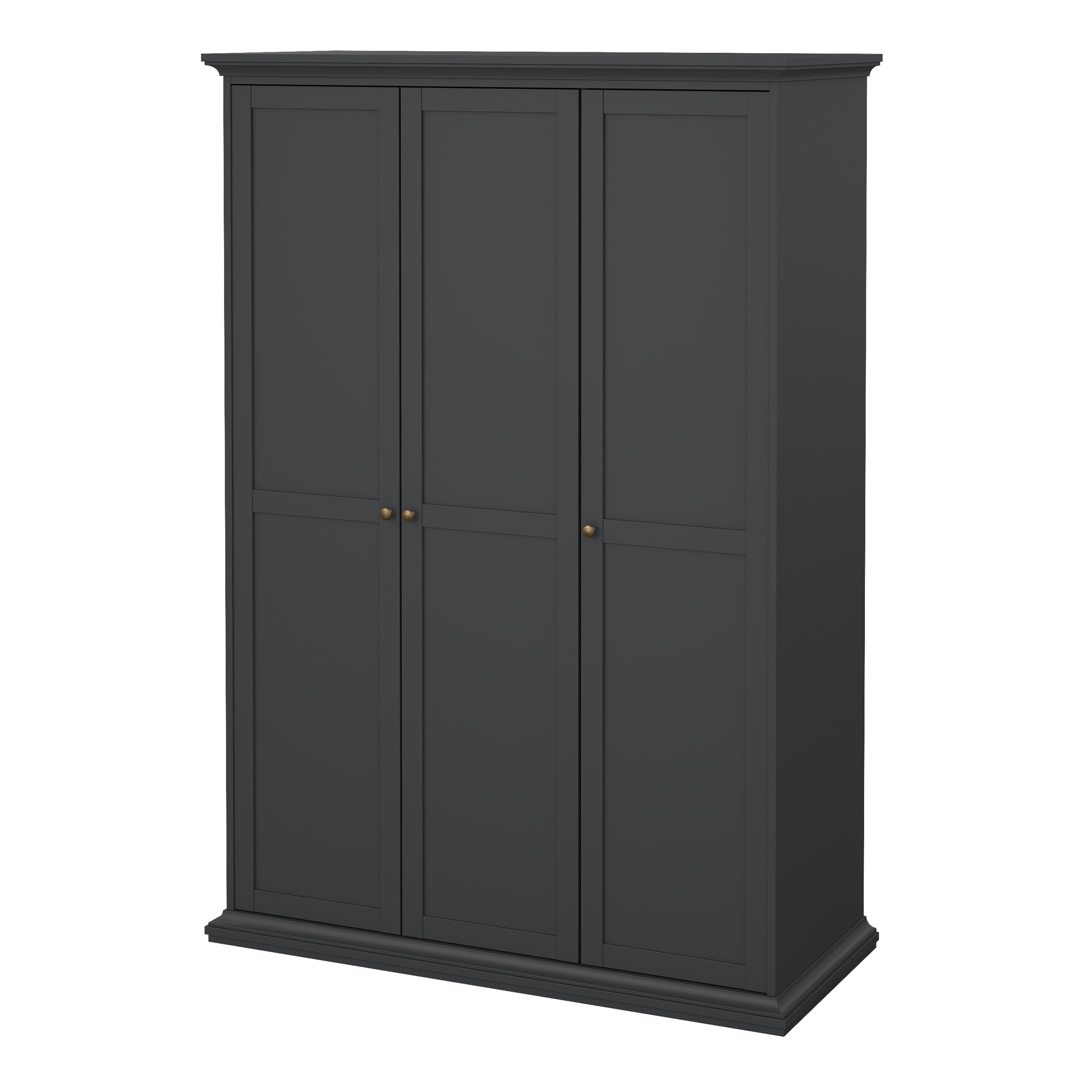 Paris Wardrobe with 3 Doors in Matt Grey
