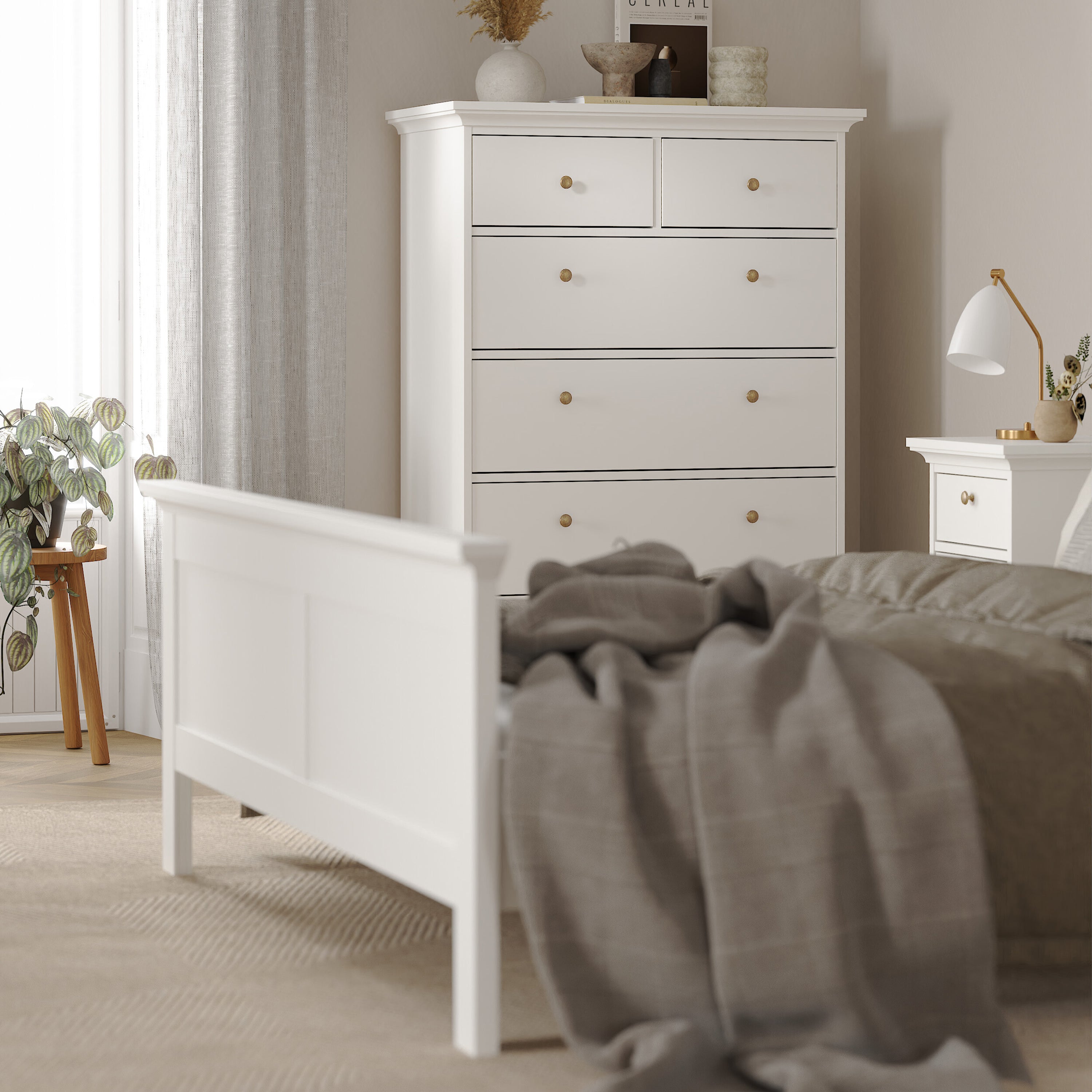 Paris Wardrobe with 2 Doors in White