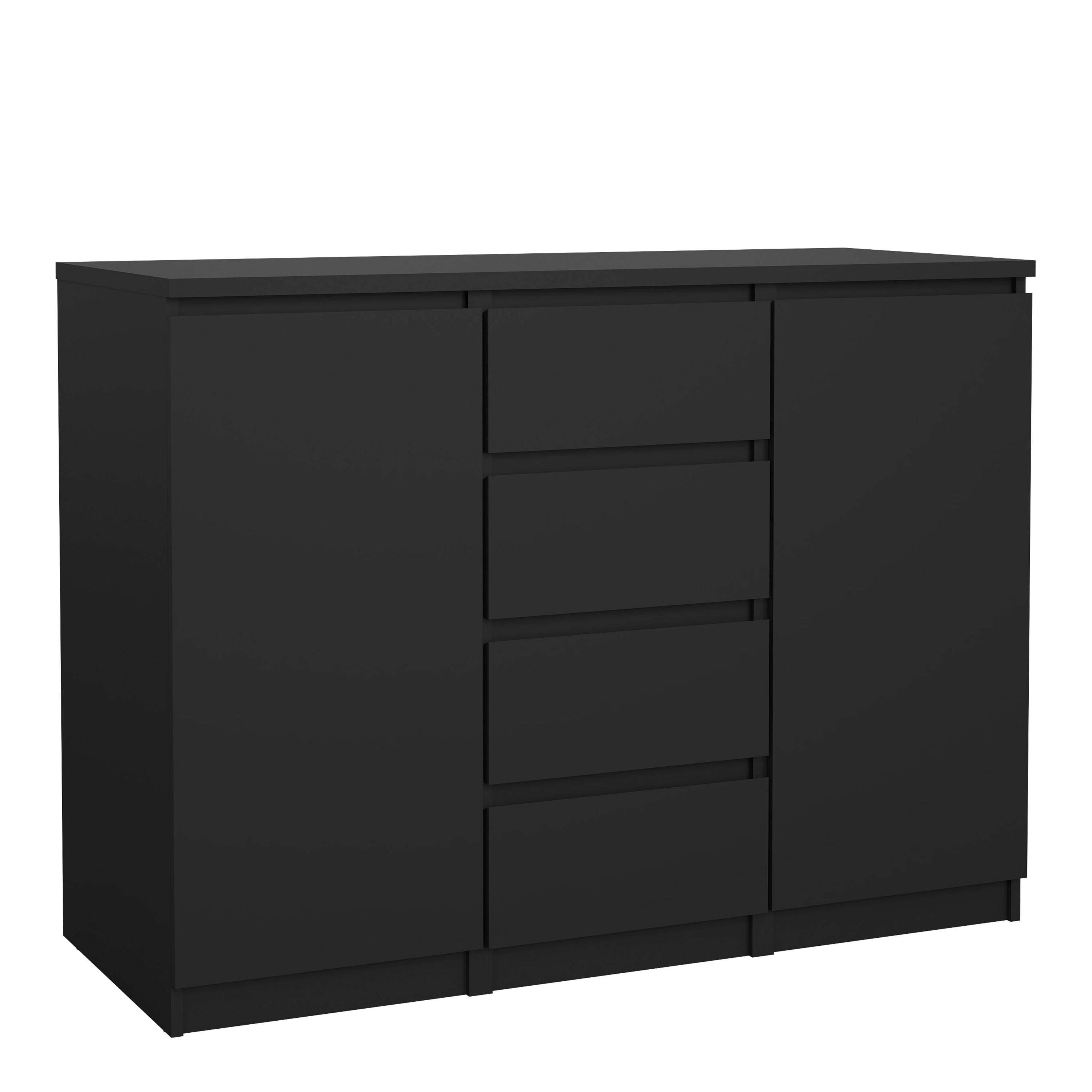 Naia Sideboard 4 Drawers 2 Doors in Black Matt