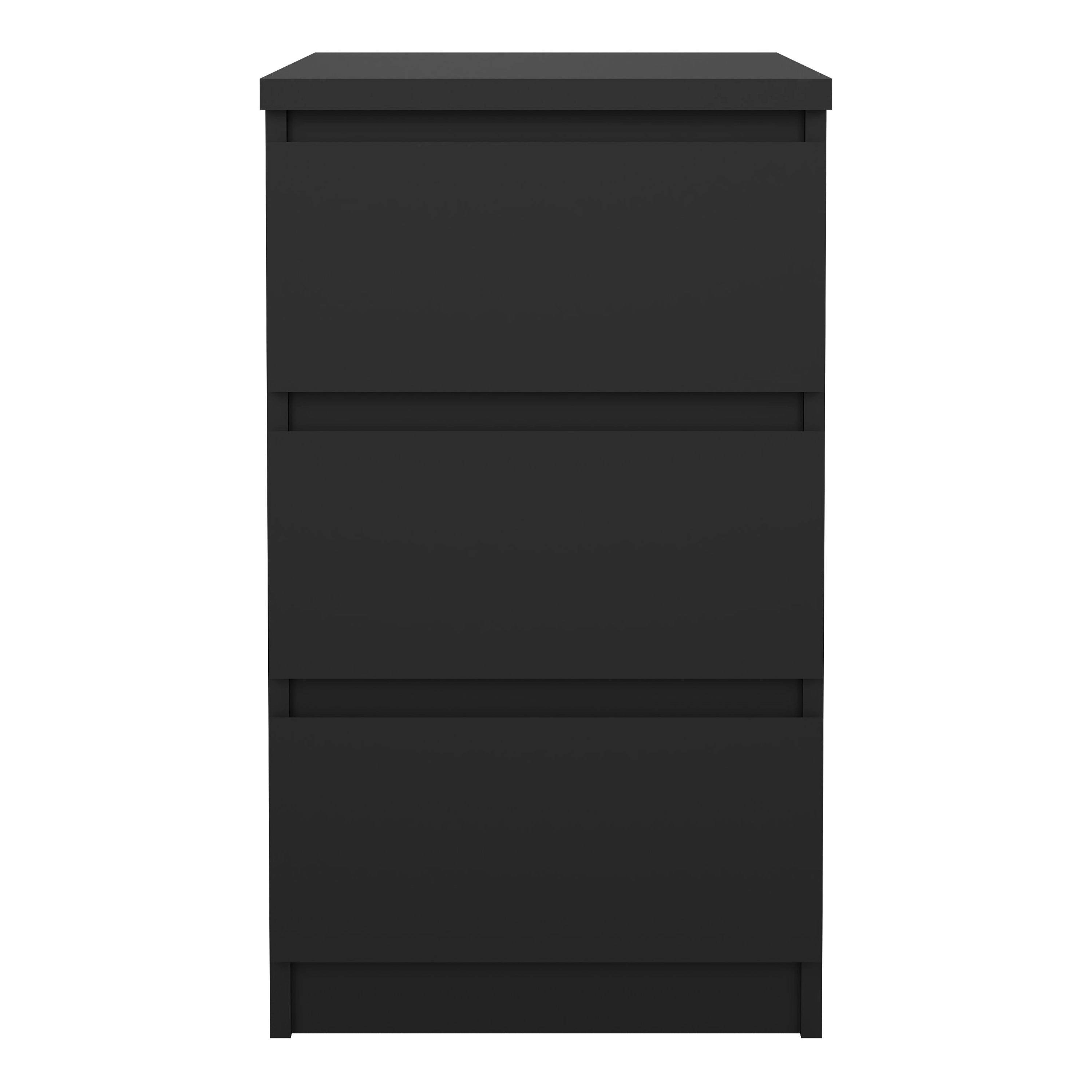 Naia Bedside 3 Drawers in Black Matt