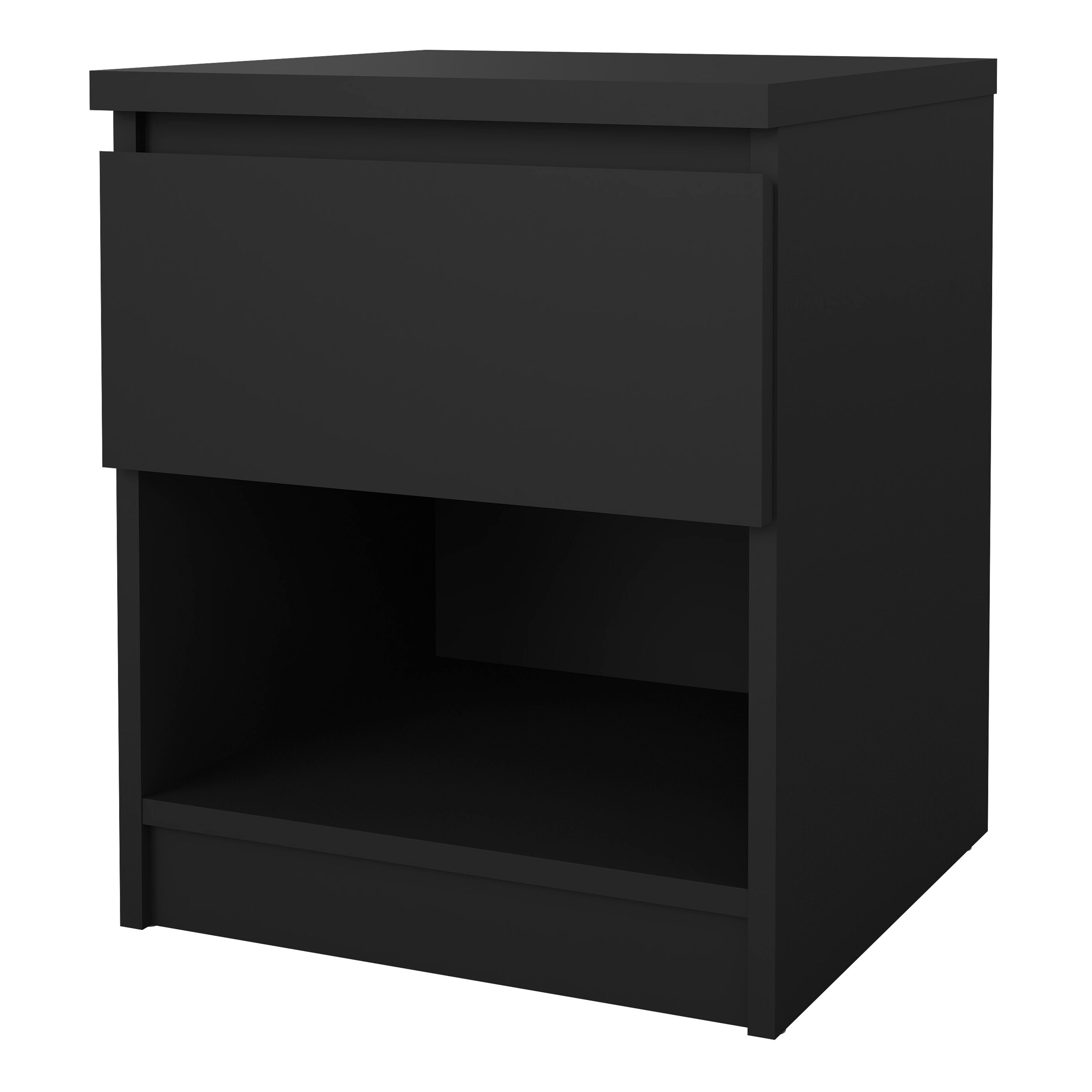 Naia Bedside 1 Drawer 1 Shelf in Black Matt