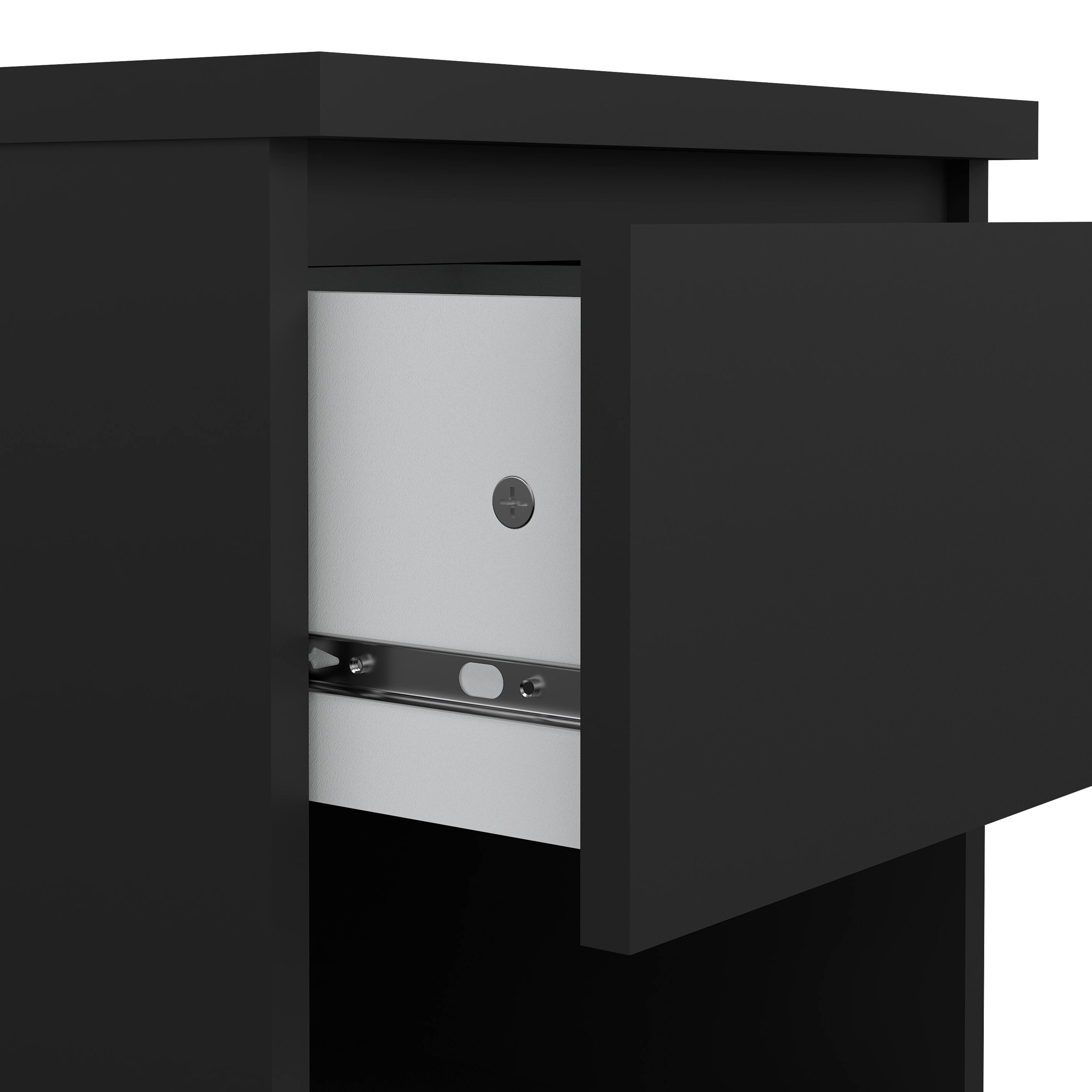 Naia Bedside 1 Drawer 1 Shelf in Black Matt