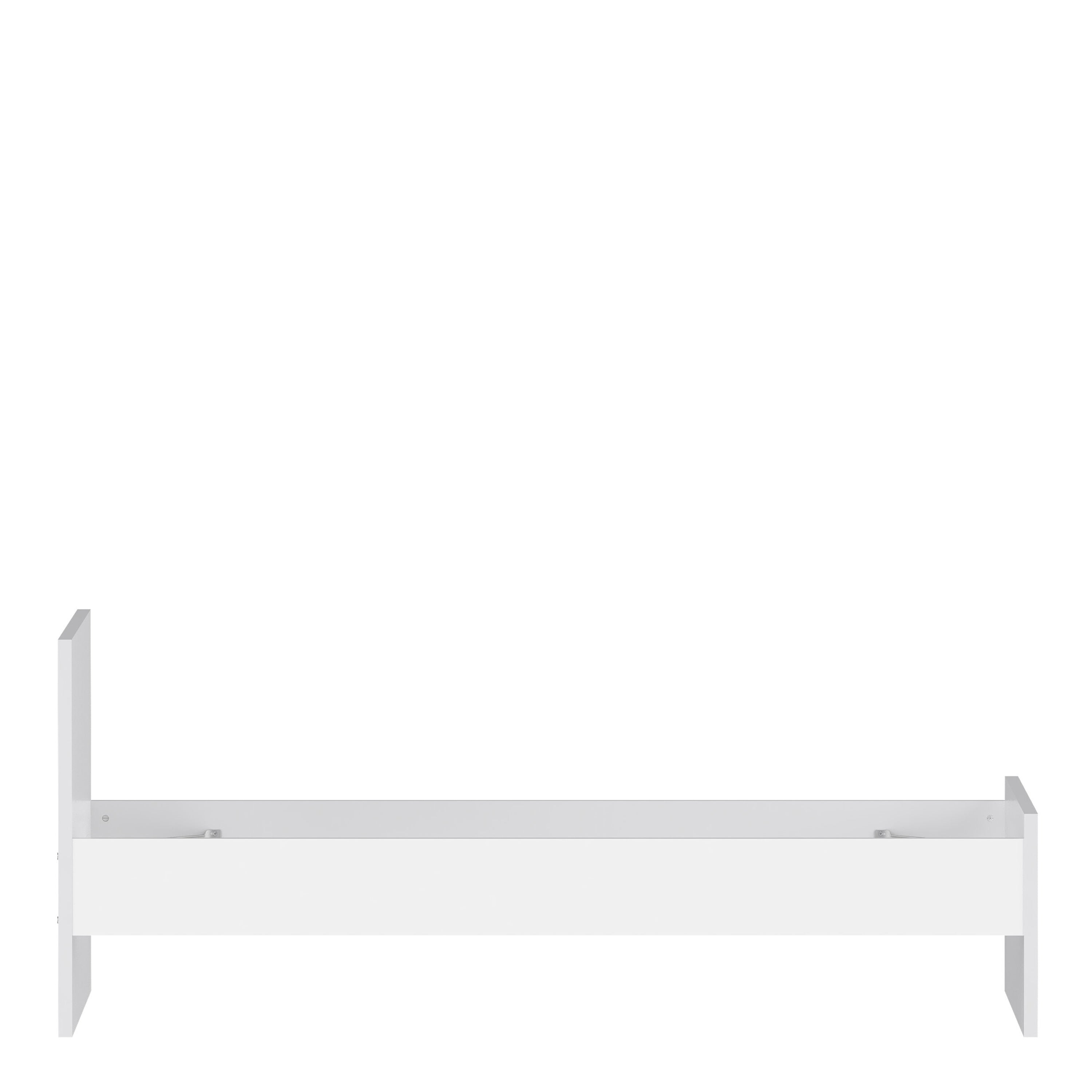 Naia Single Bed 3ft (90 x 190) in White High Gloss