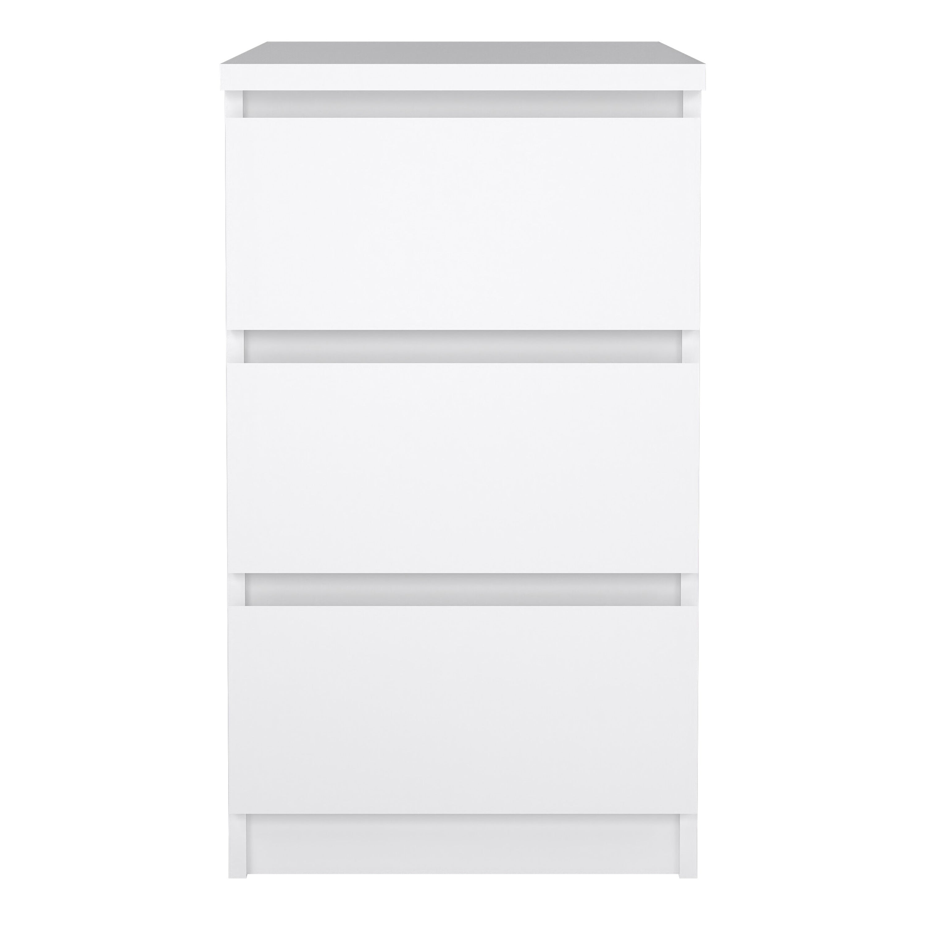 Naia Bedside 3 Drawers in White High Gloss