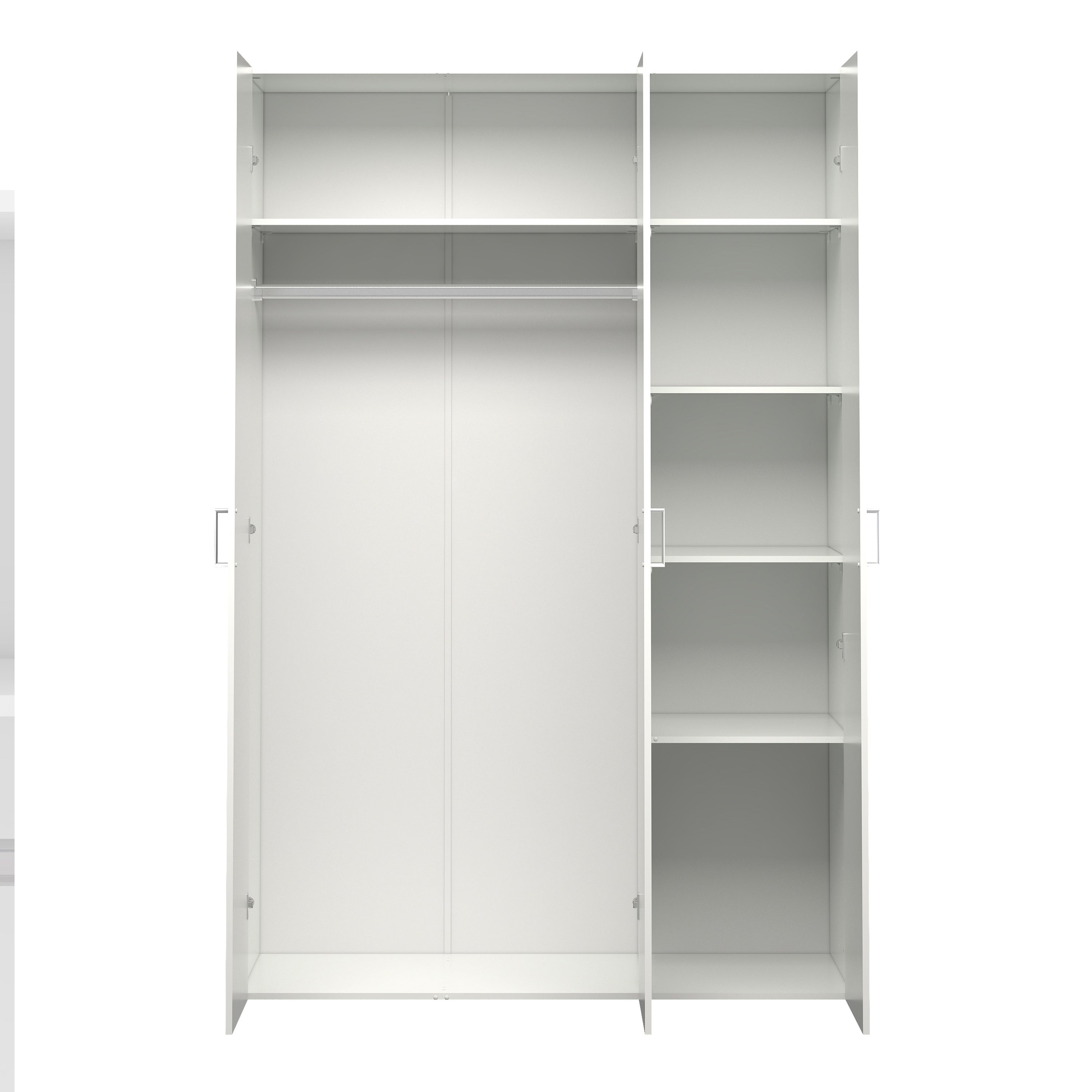 Space Wardrobe 3 Doors White 1750