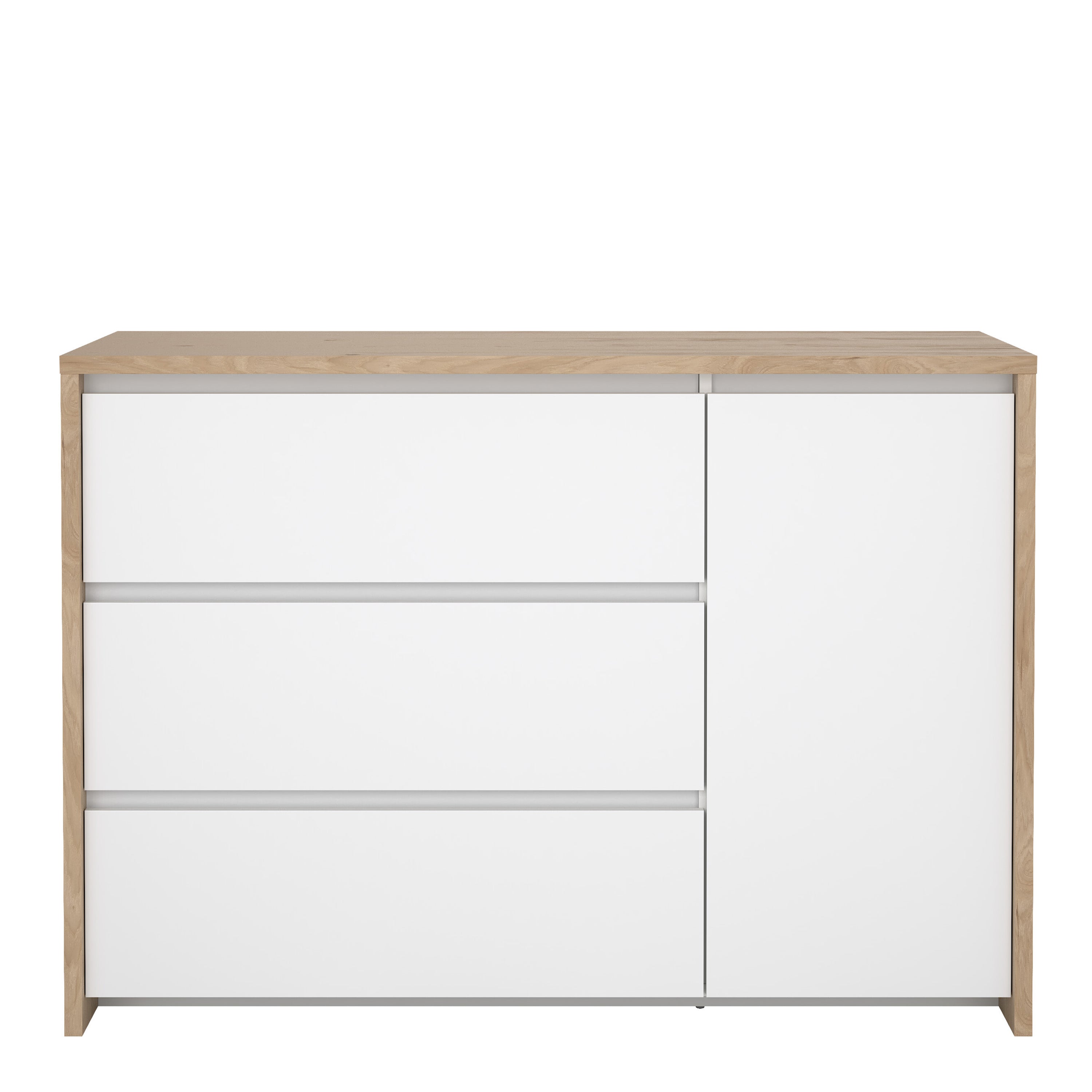 Next Sideboard with 1 door and 3 drawers Jackson Hickory White high gloss
