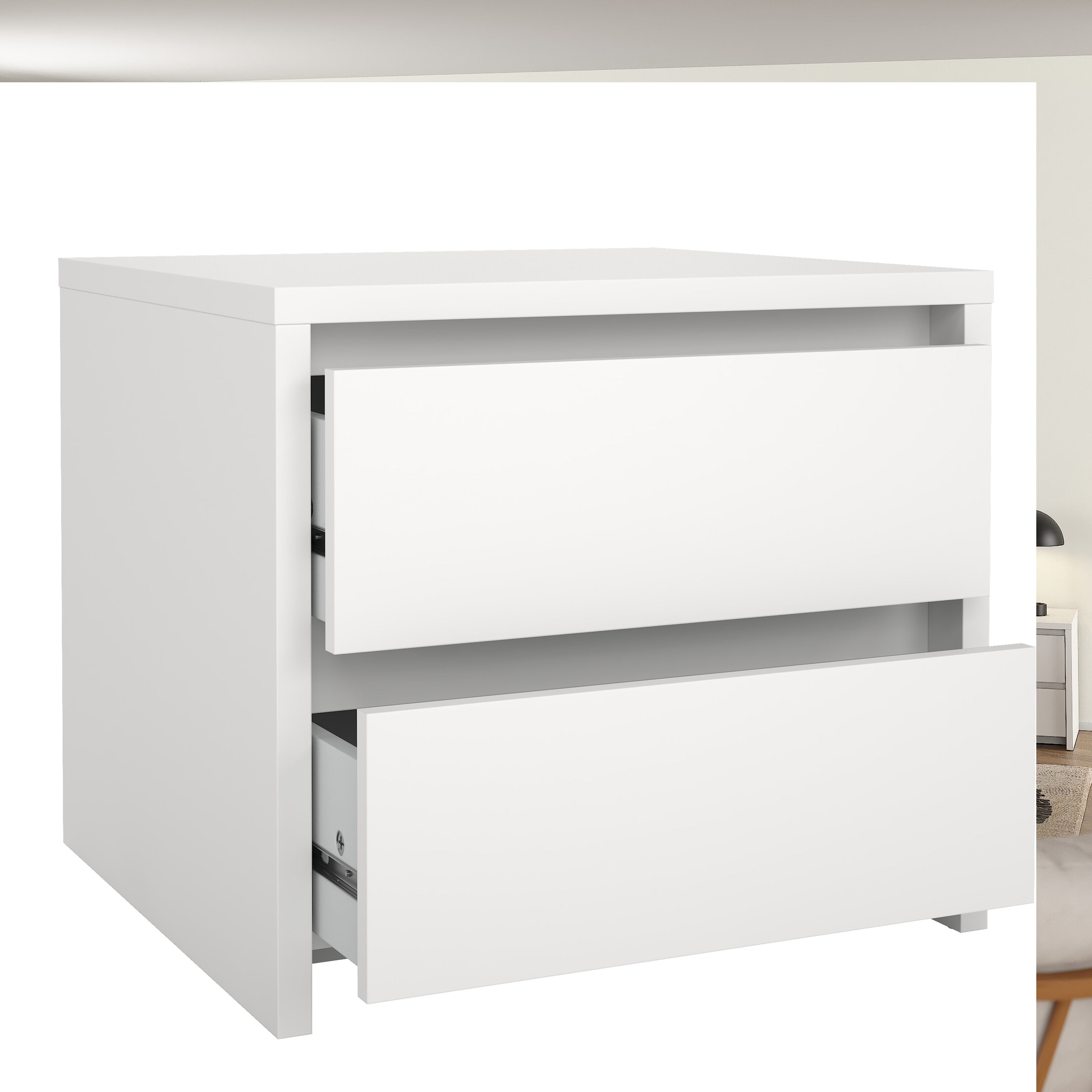 Next Nightstand 2 drawers White