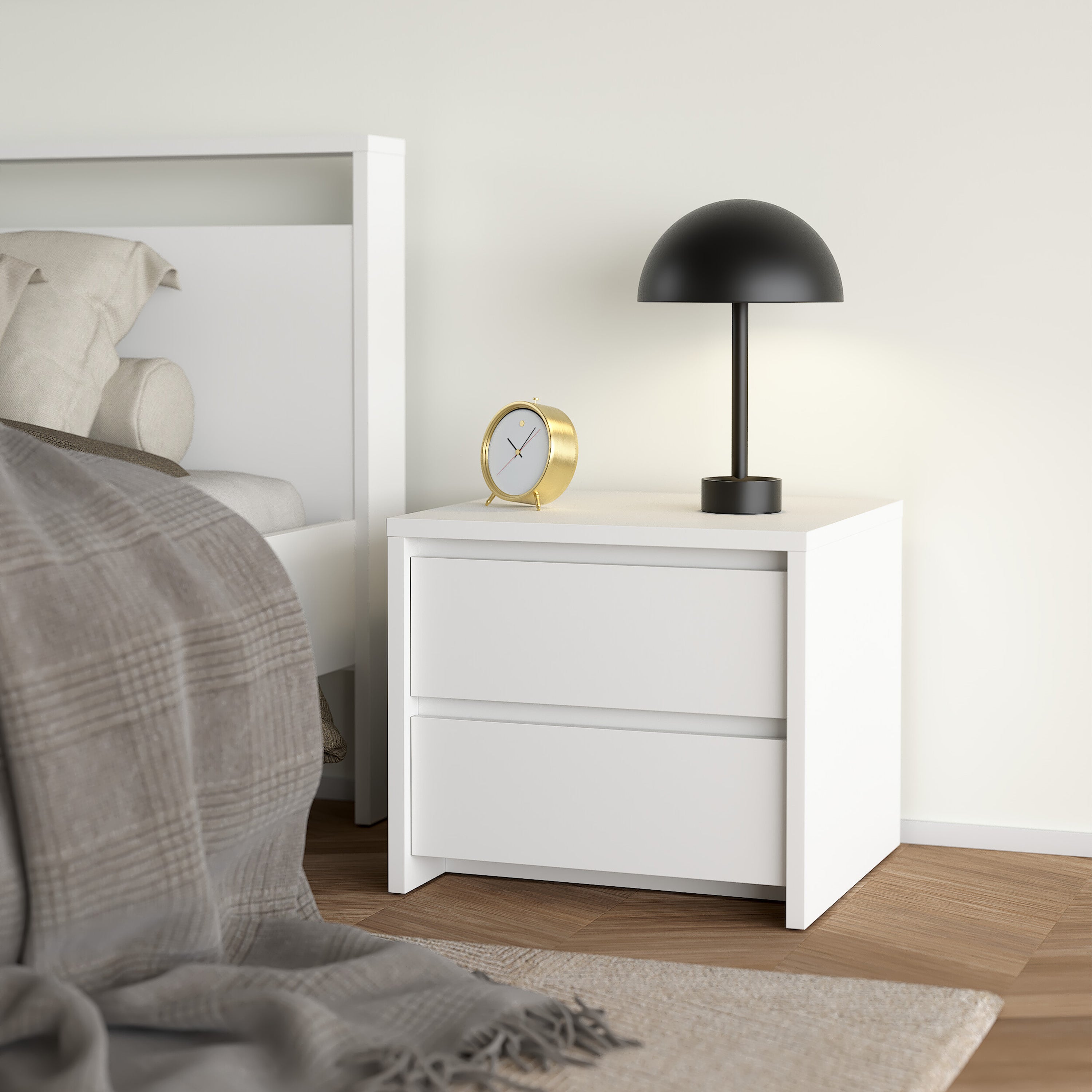 Next Nightstand 2 drawers White