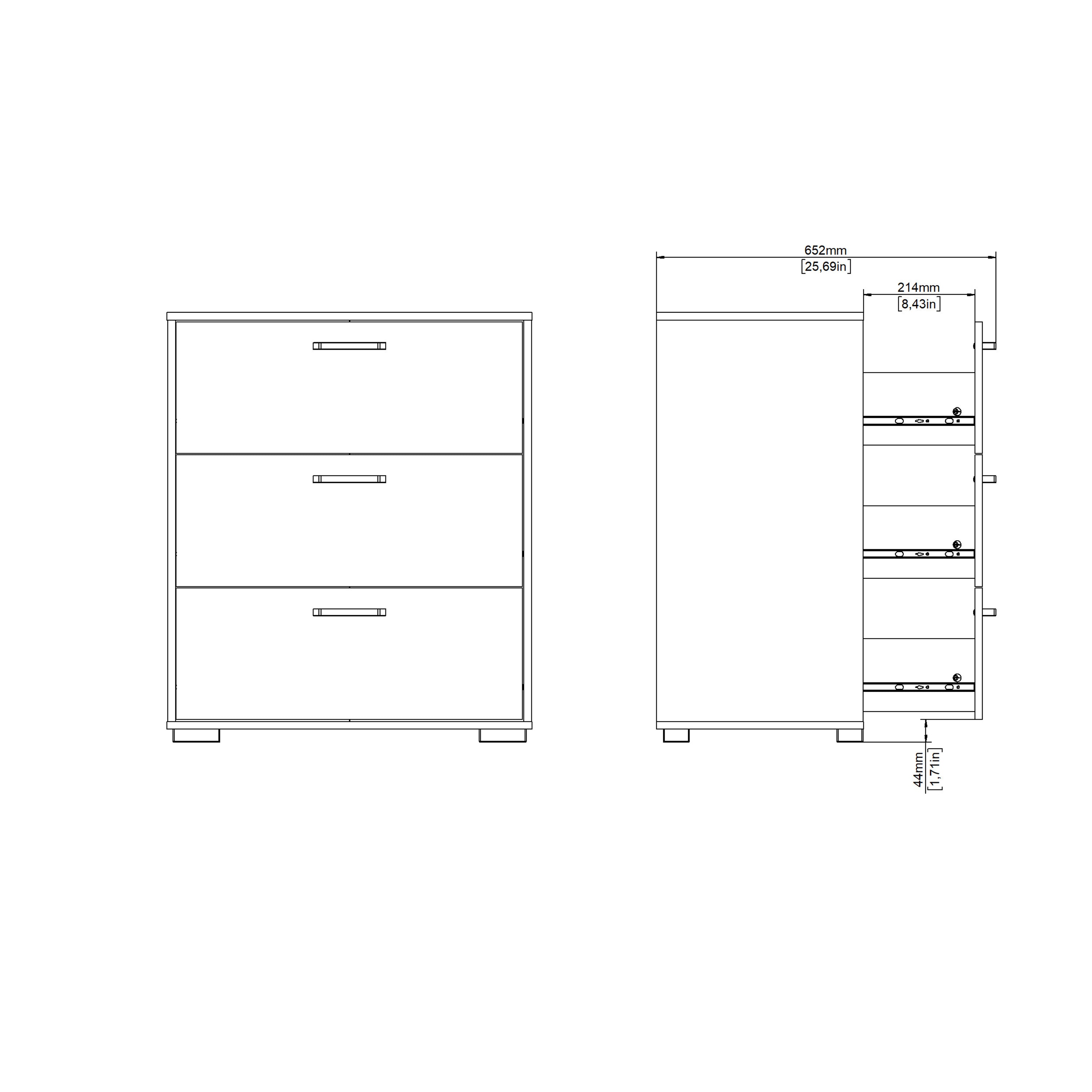 Sofia Chest 3 drawers Jackson Hickory