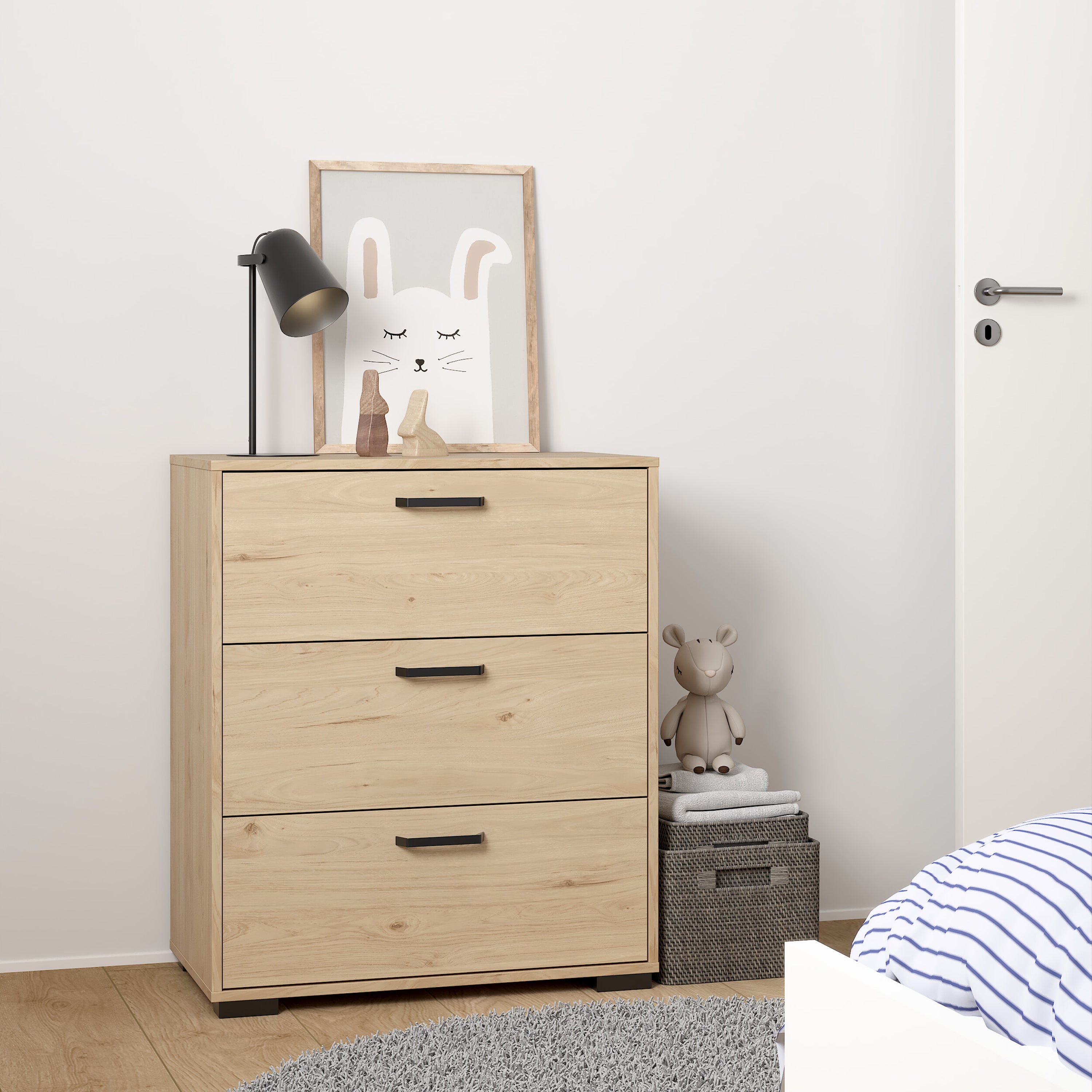 Sofia Chest 3 drawers Jackson Hickory