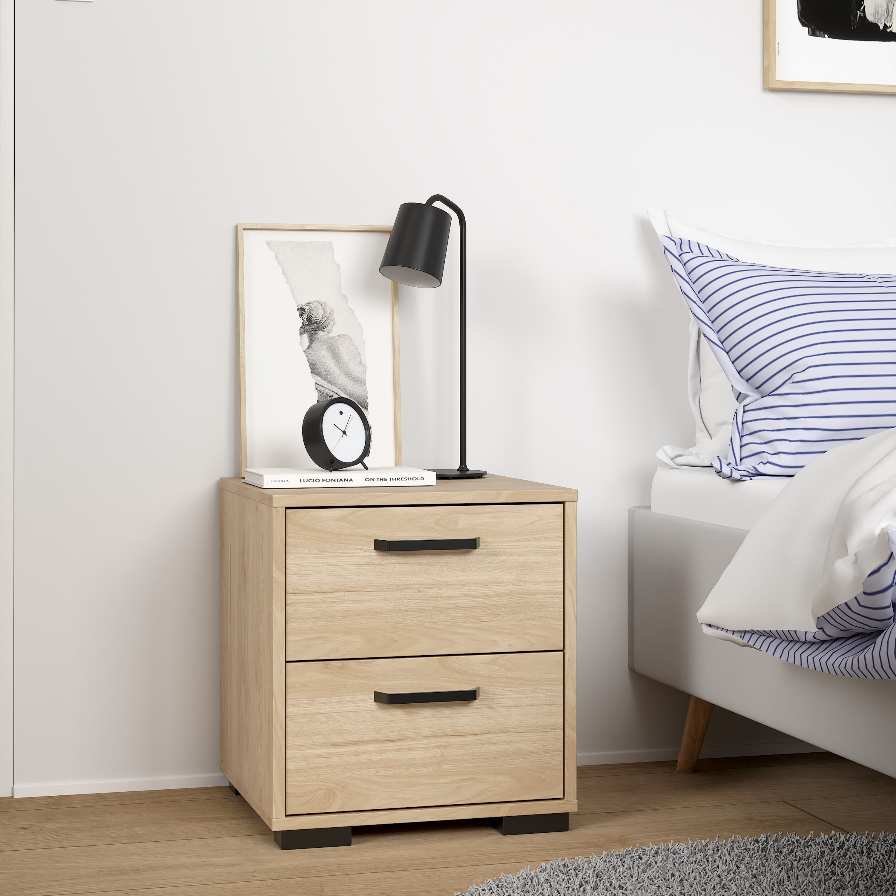 Sofia Nightstand 2 drawers Jackson Hickory