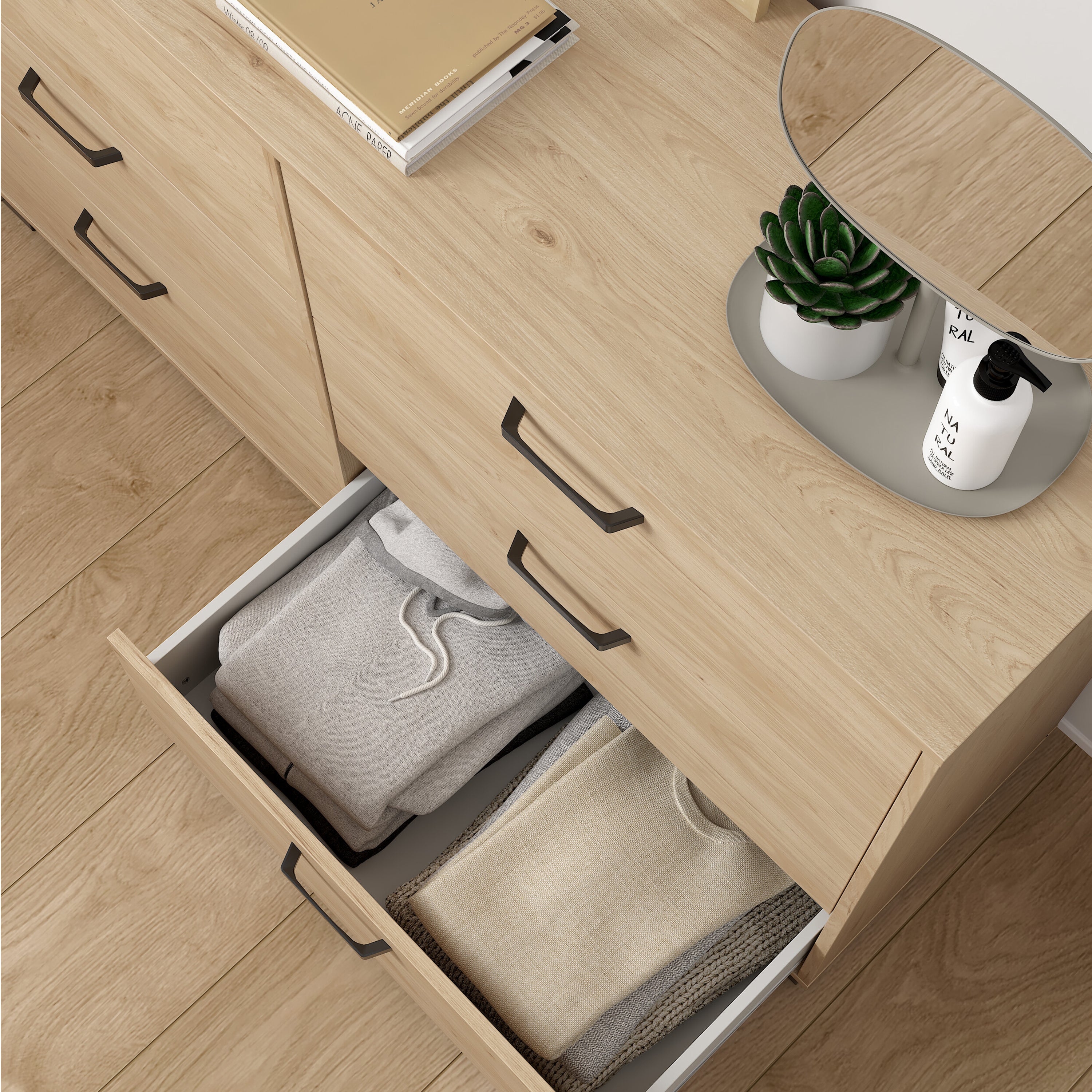 Sofia Double dresser 6 drawers Jackson Hickory