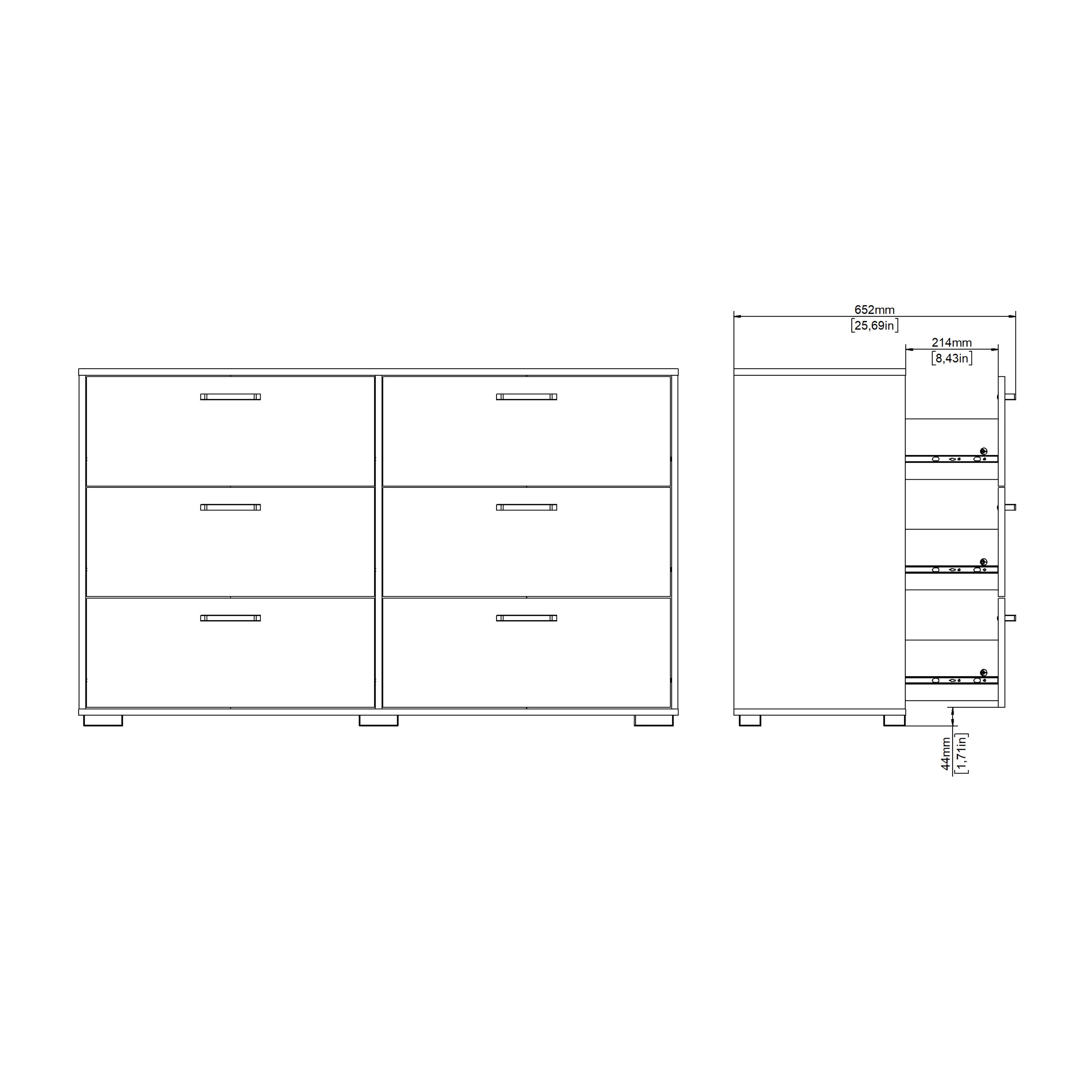 Sofia Double dresser 6 drawers Jackson Hickory