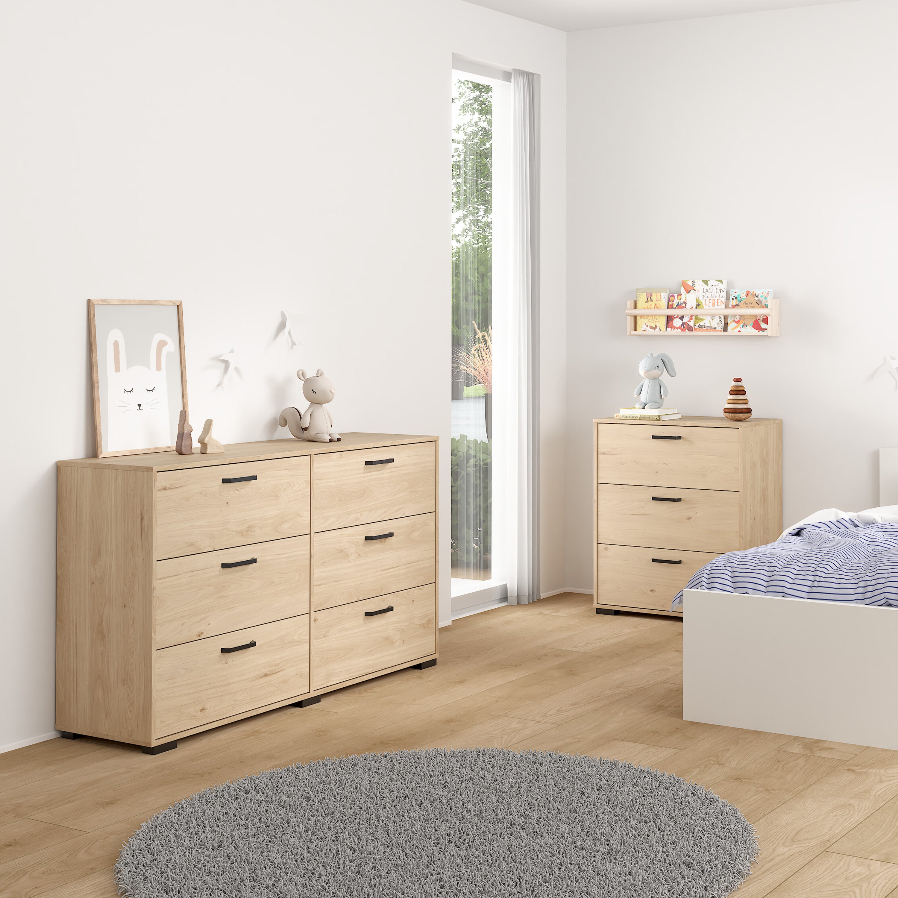 Sofia Double dresser 6 drawers Jackson Hickory