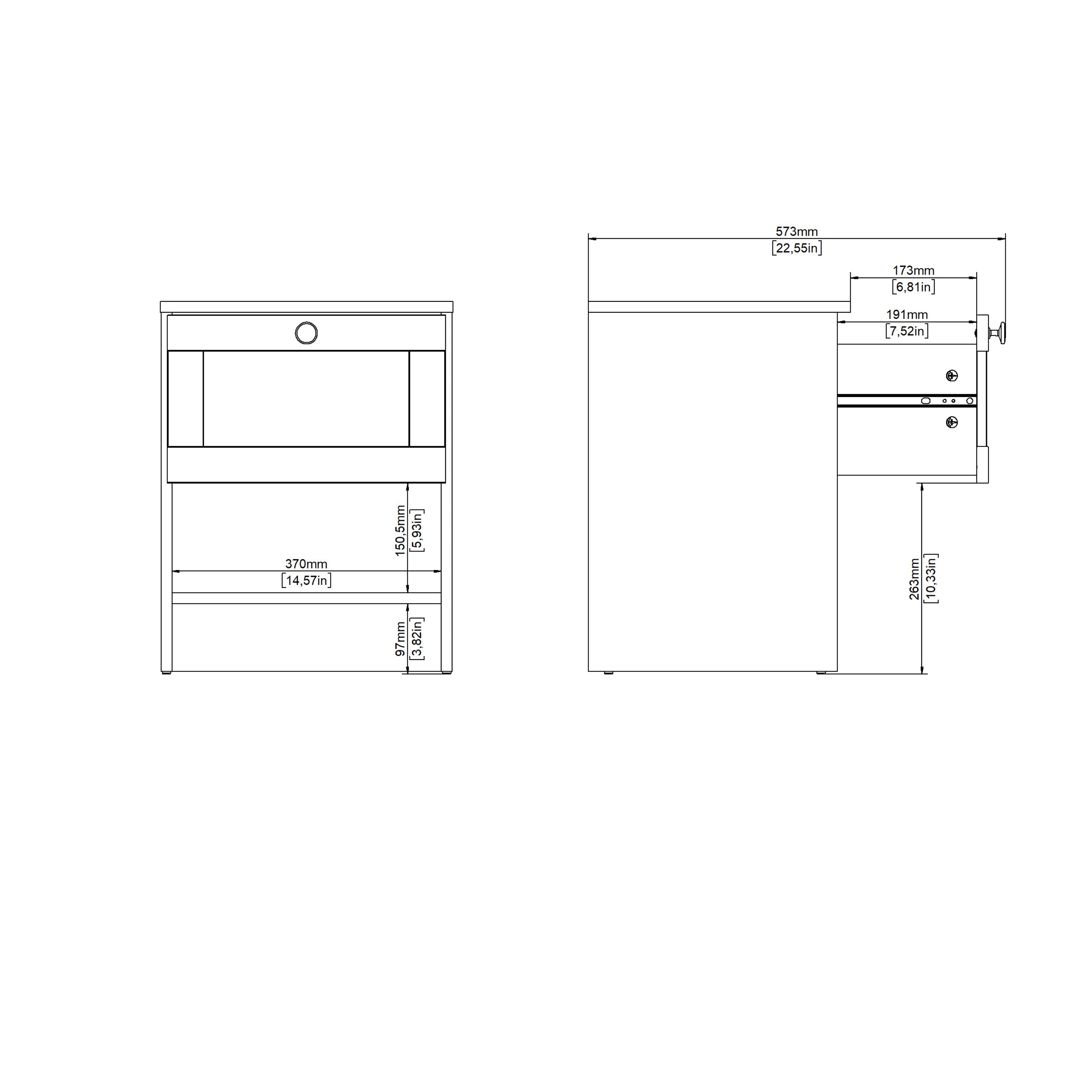 Brande Nightstand with1 Frame Drawer in White