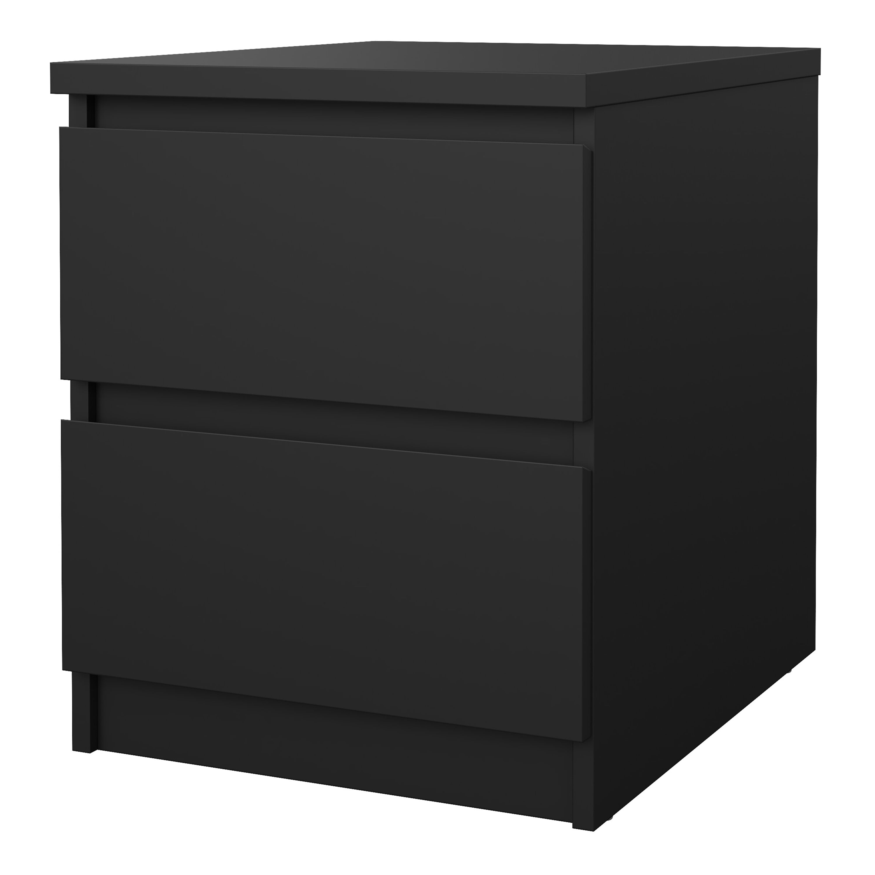 Naia Bedside 2 drawers in Matt Black