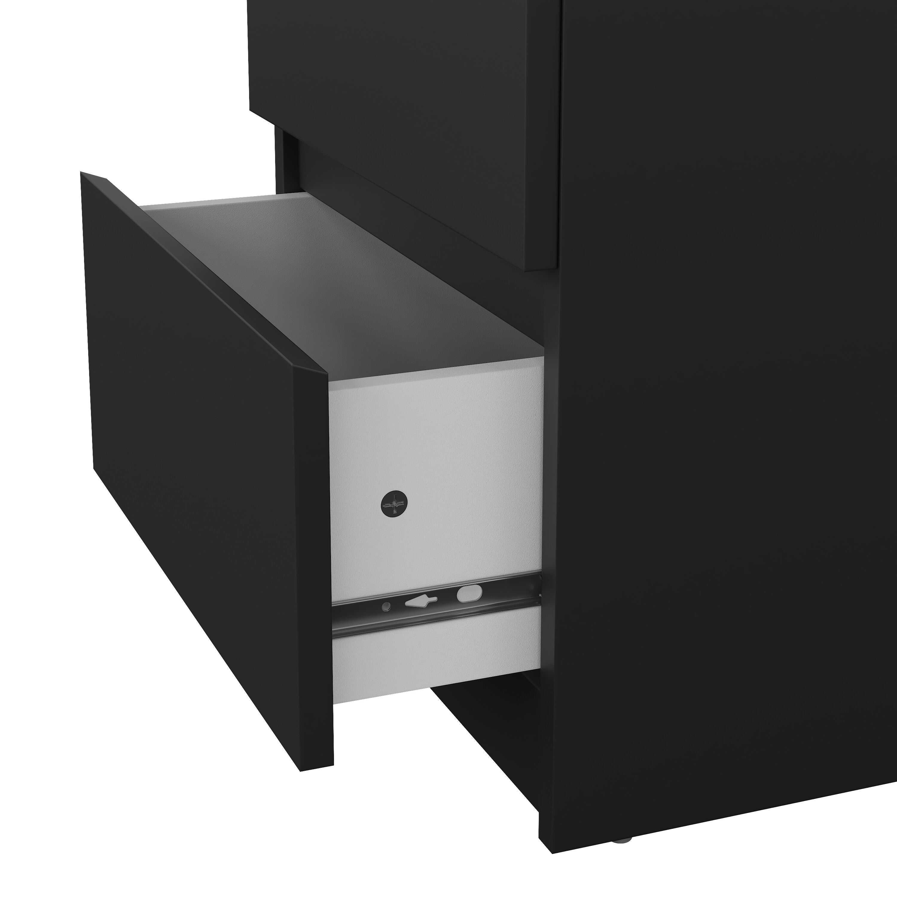 Naia Bedside 2 drawers in Matt Black