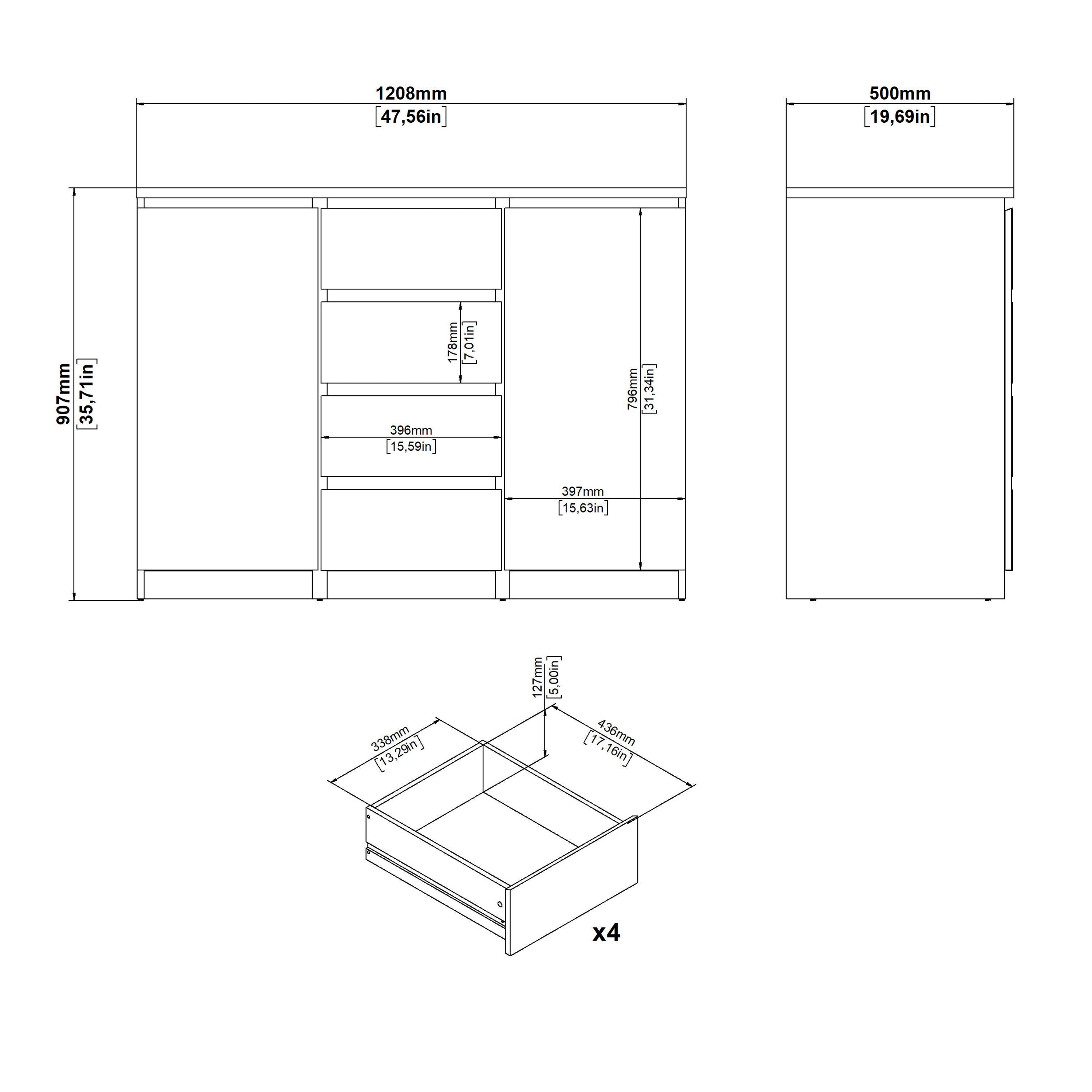 Naia Sideboard in White