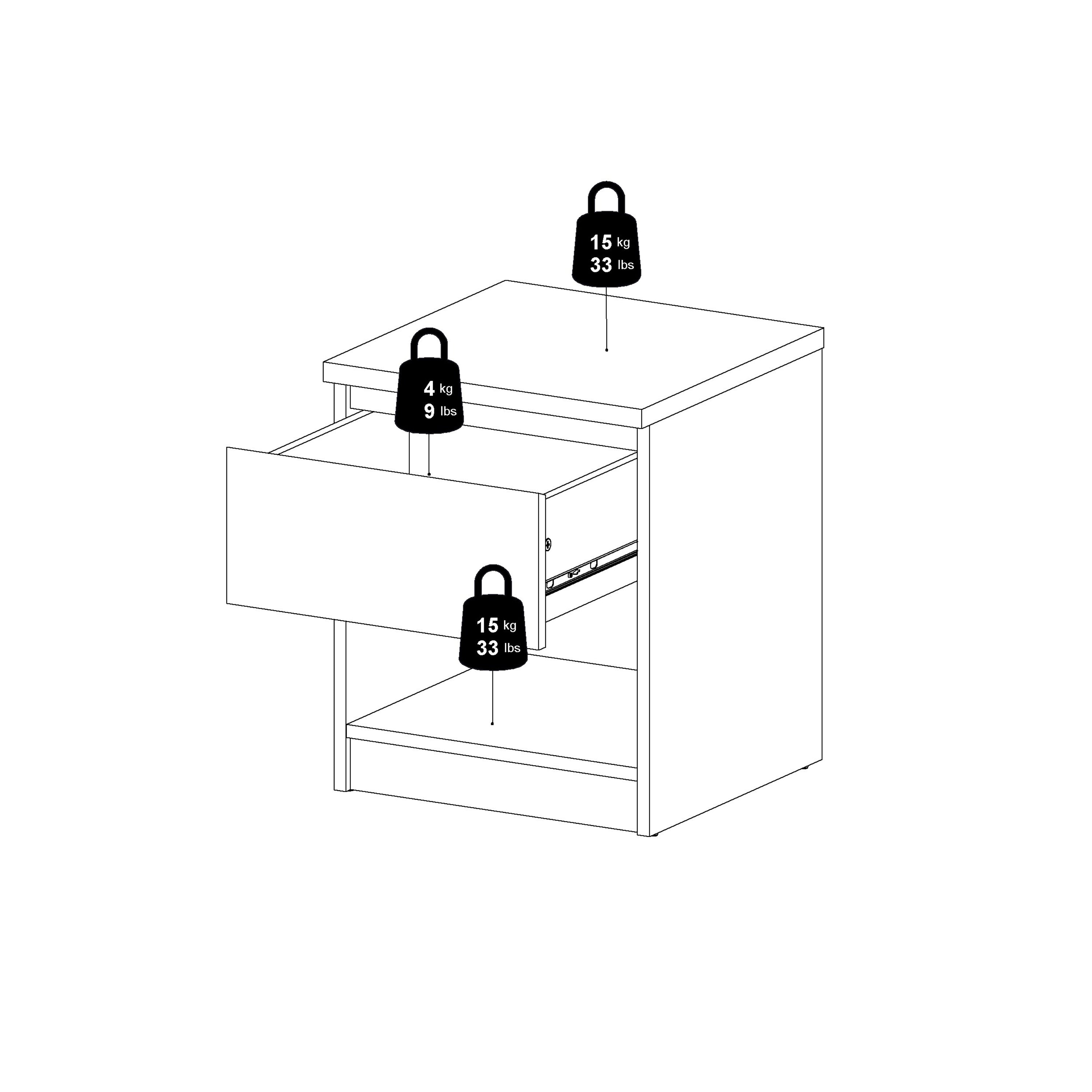 Naia Bedside 1 Drawer 1 Shelf in Cashmere Jackson Hickory