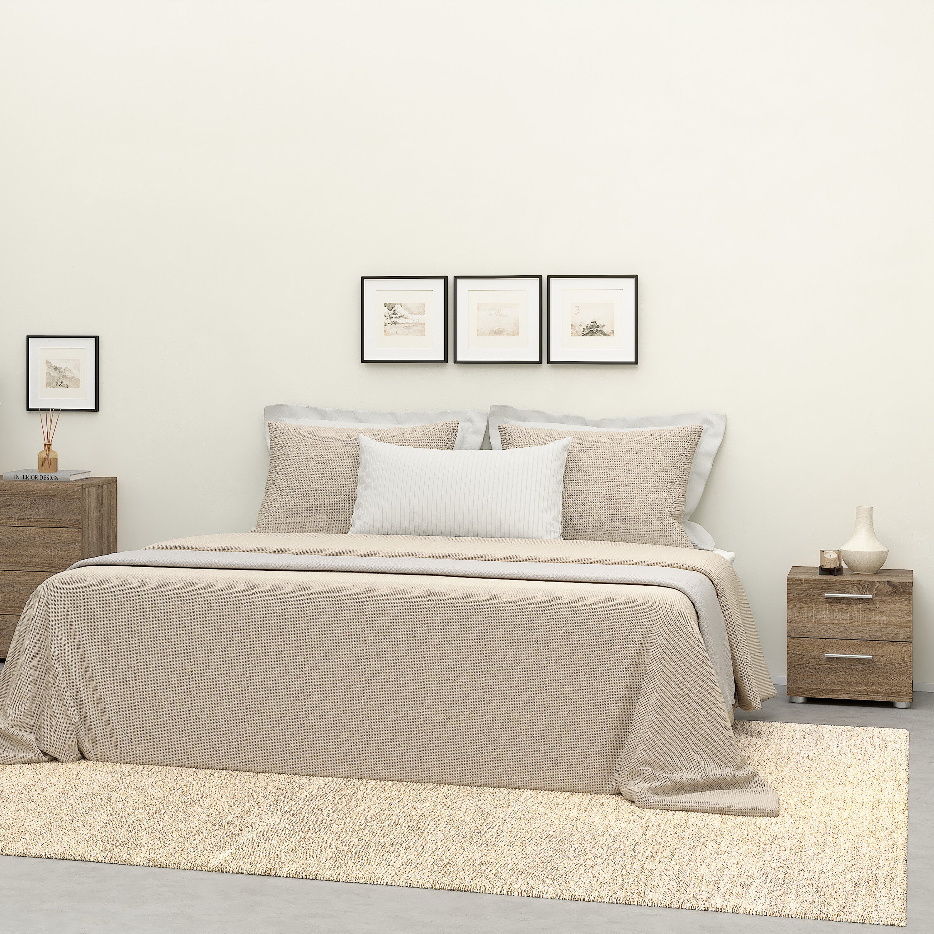 Pepe Bedside 2 Drawers in Truffle Oak