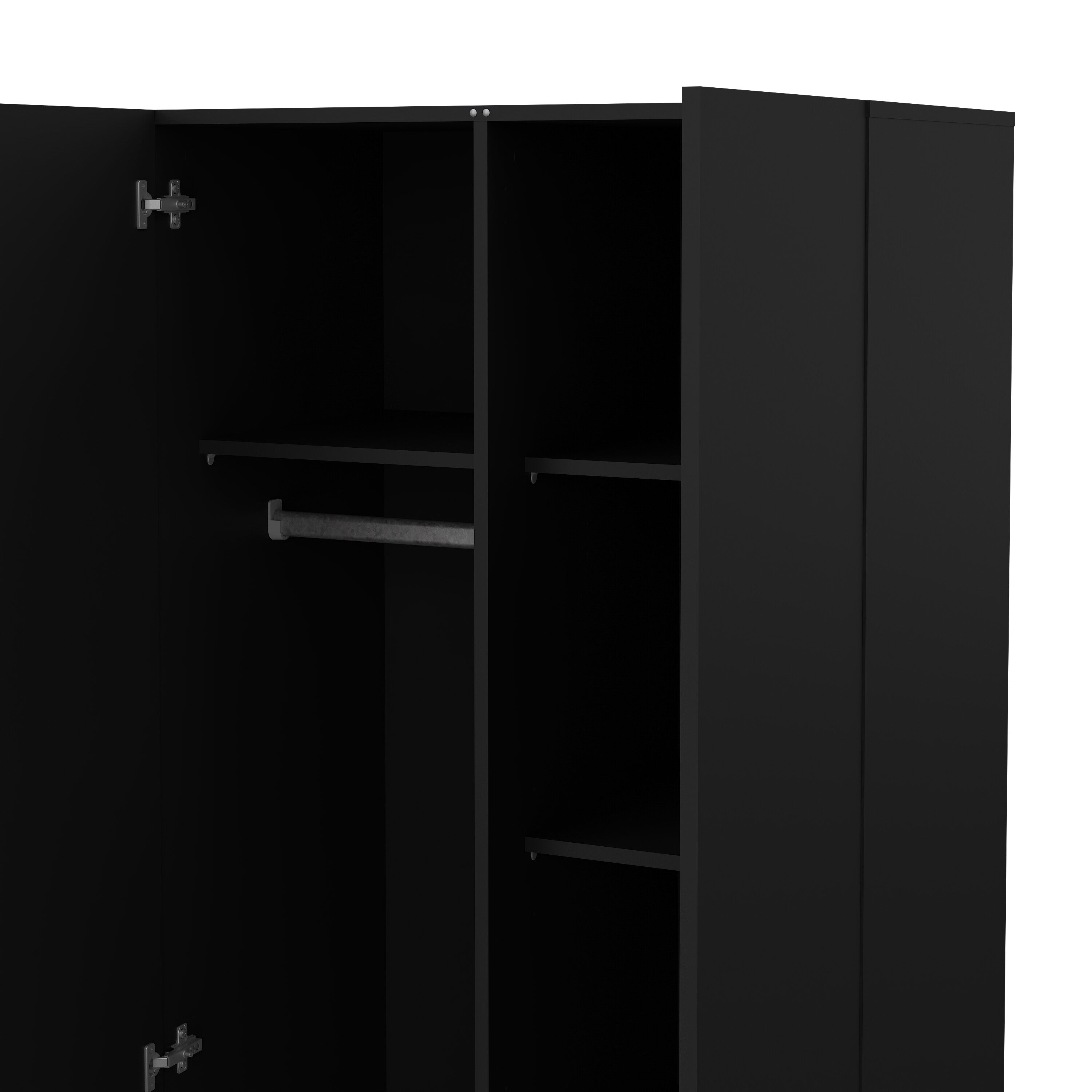 Pepe Wardrobe with 2 Doors in Black