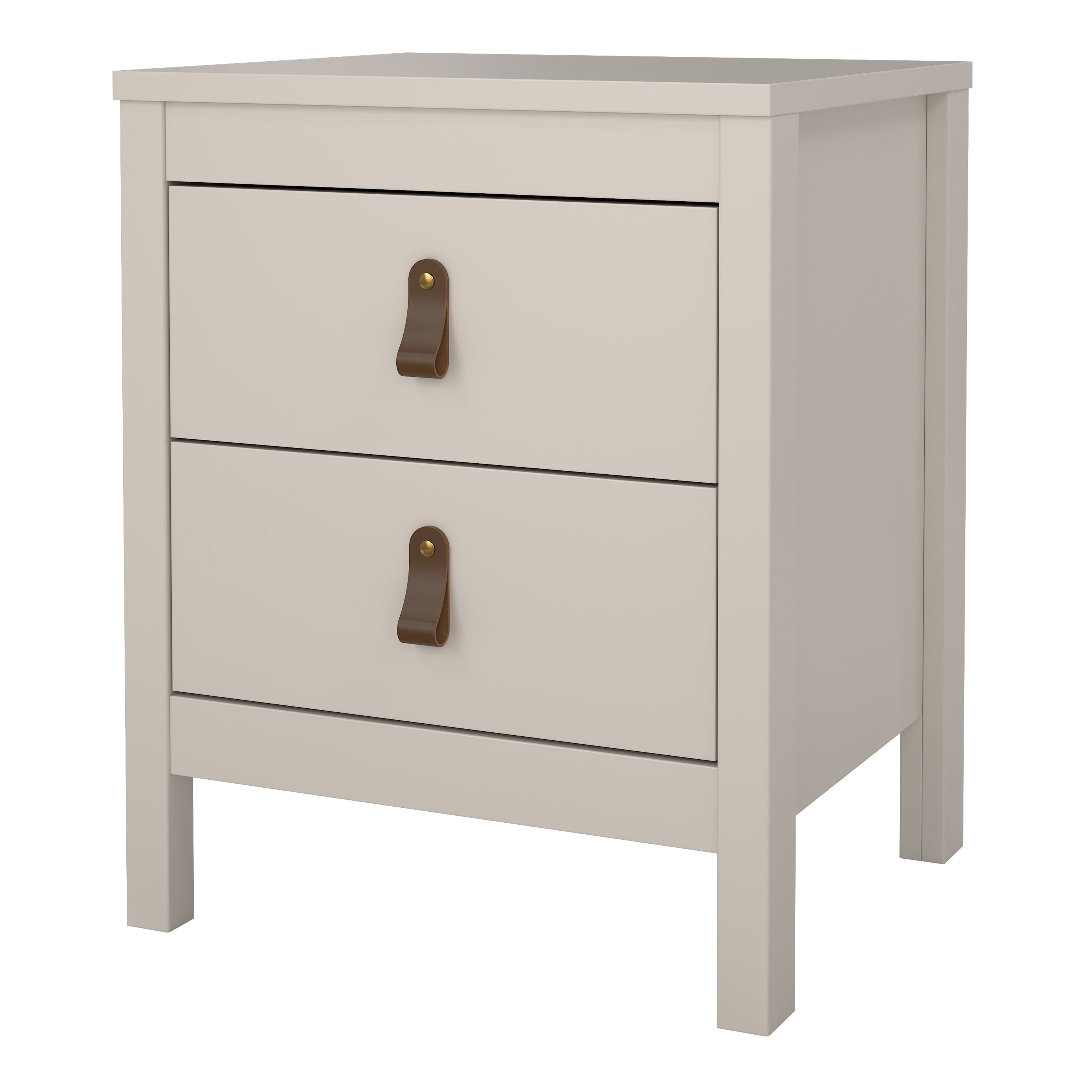 Barcelona Bedside Table 2 Drawers in Cashmere