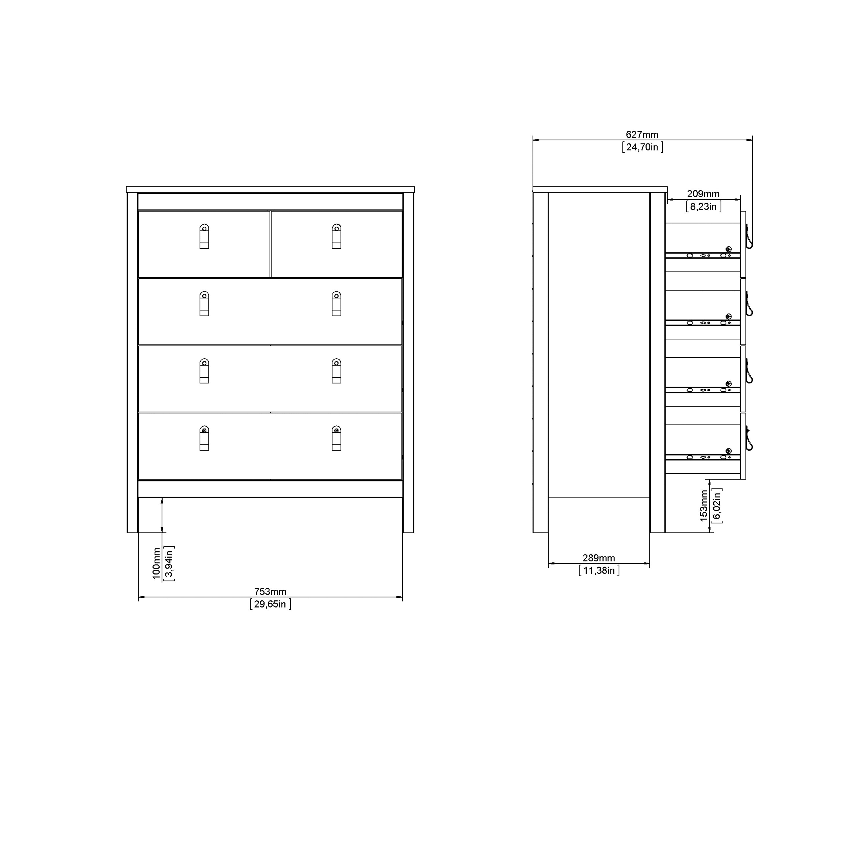 Barcelona Chest 3+2 Drawers in Cashmere