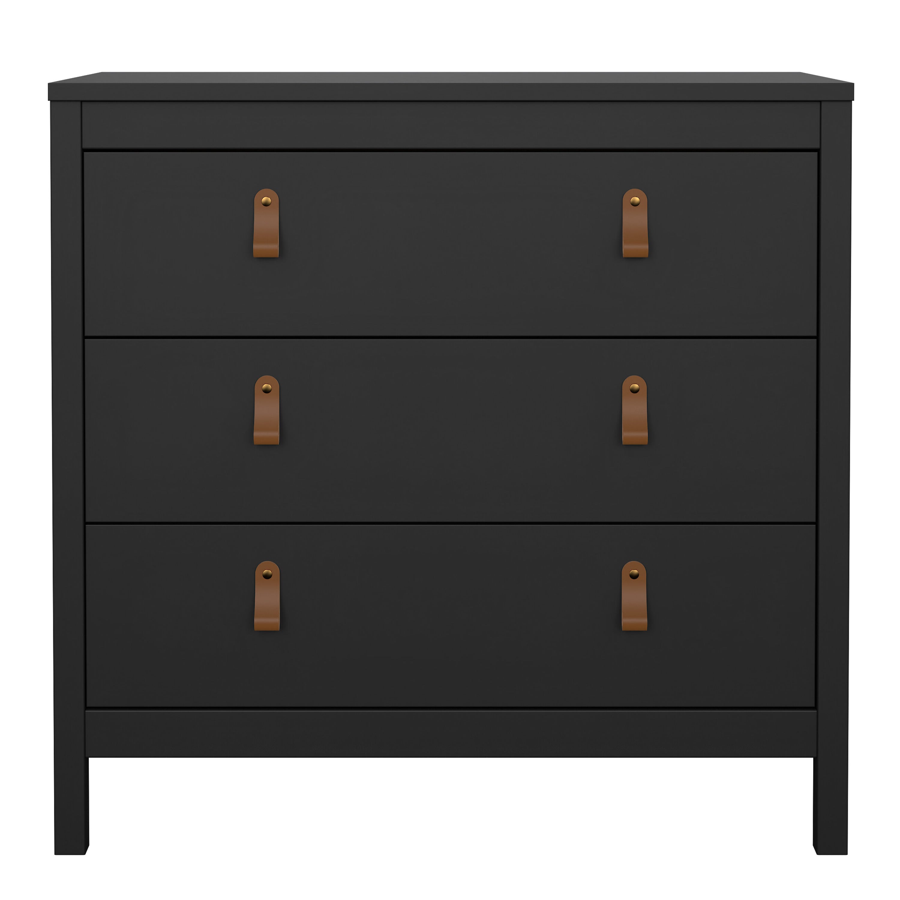 Barcelona Chest 3 Drawers in Matt Black
