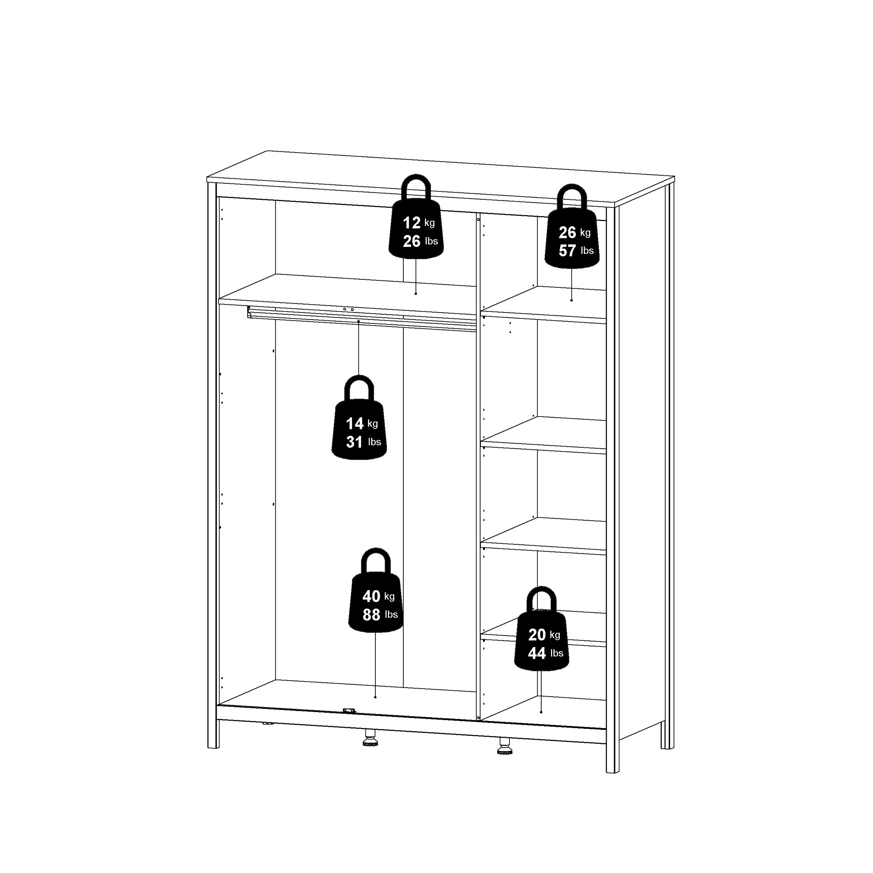 Barcelona Wardrobe with 3 Doors in Jackson Hickory Oak