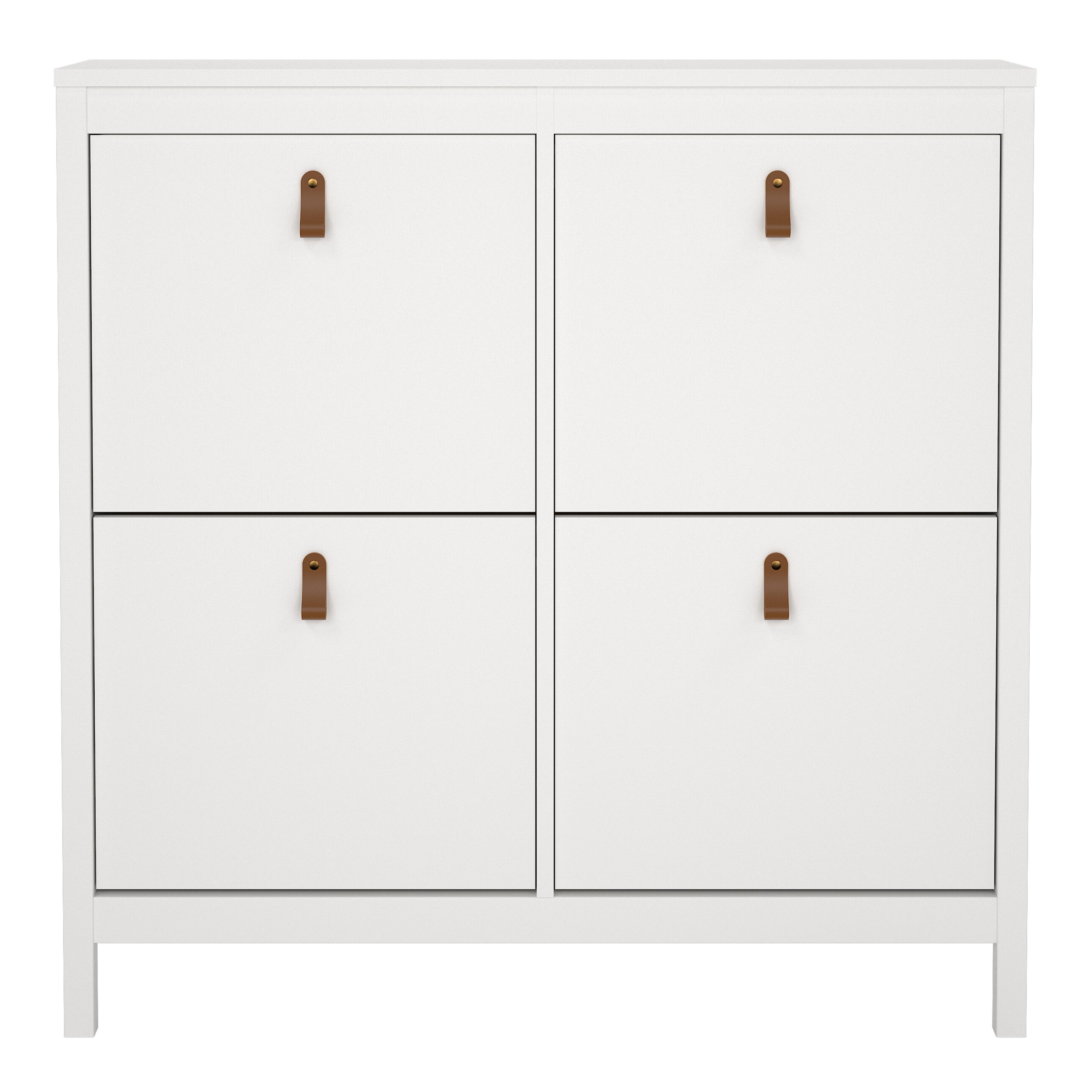 Barcelona Shoe Cabinet 4 Flip Down Doors in White