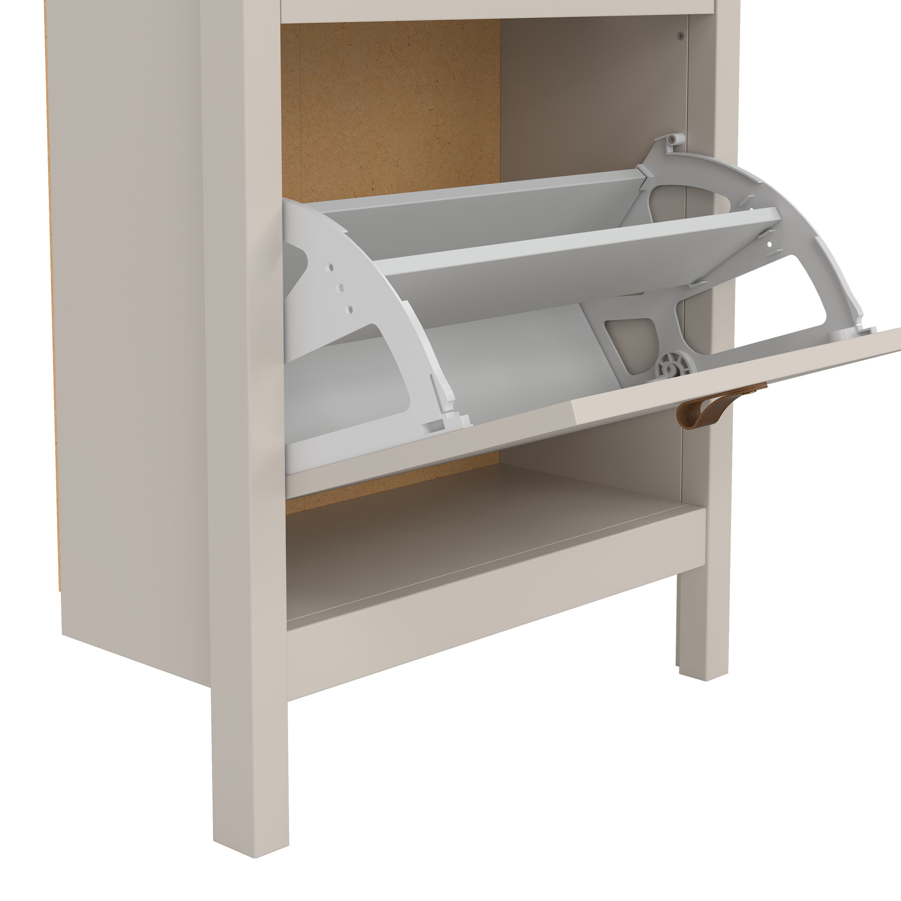 Barcelona Shoe Cabinet 2 Flip Down Doors in Cashmere