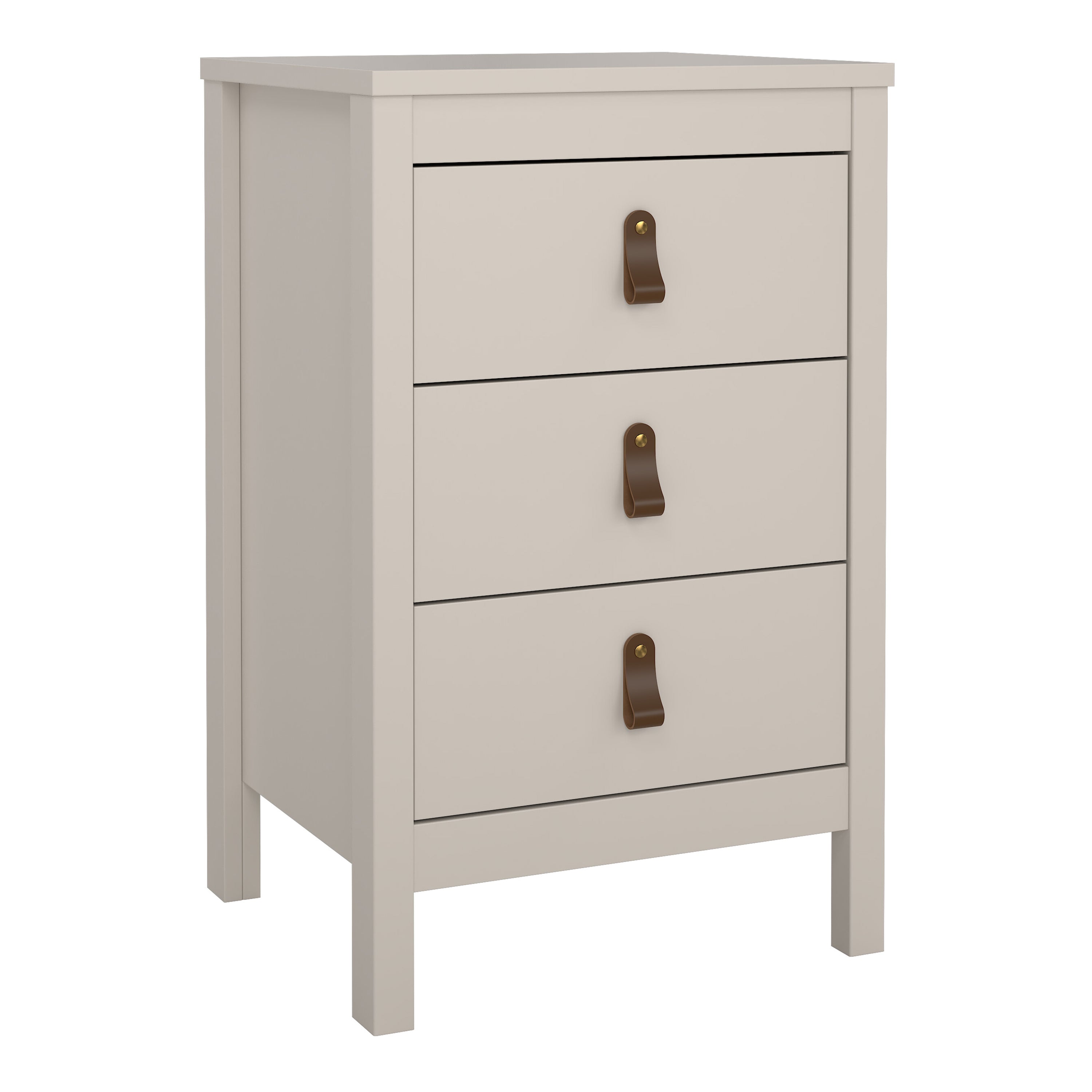 Barcelona Bedside Table 3 Drawers in Cashmere