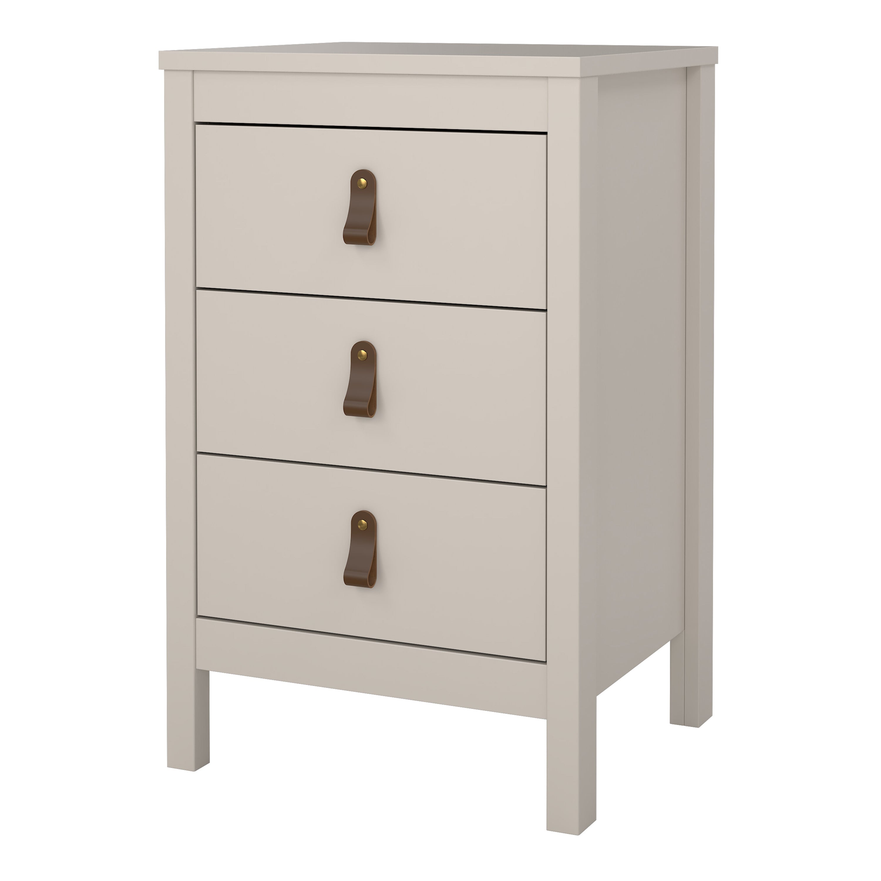 Barcelona Bedside Table 3 Drawers in Cashmere