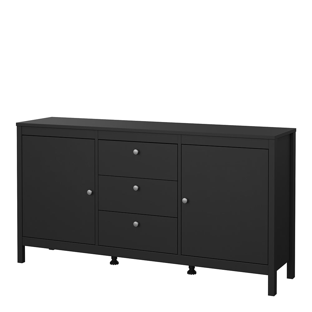Madrid Sideboard 2 Doors 3 Drawers in Matt Black